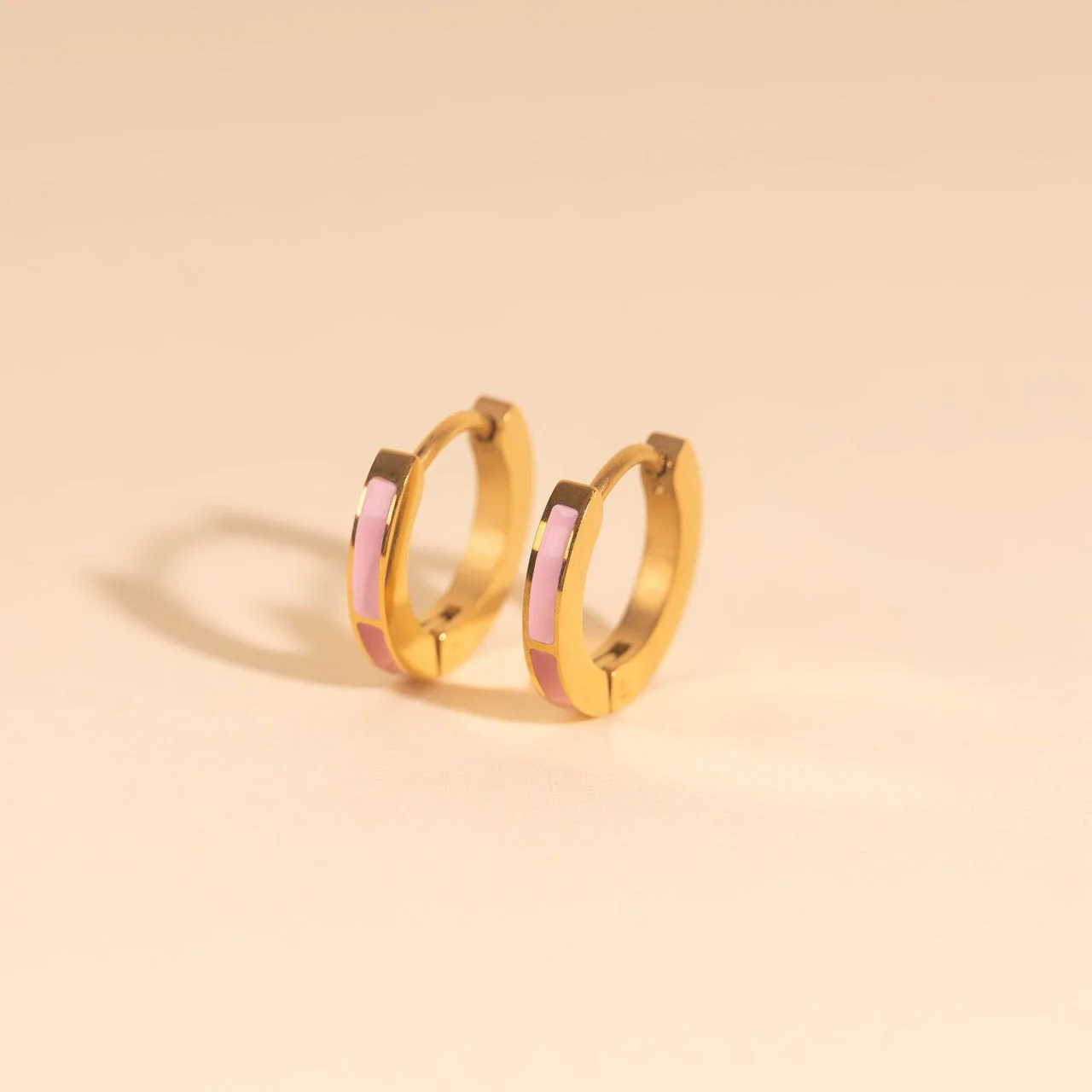Split Color Huggie Hoop Earrings - Image 10