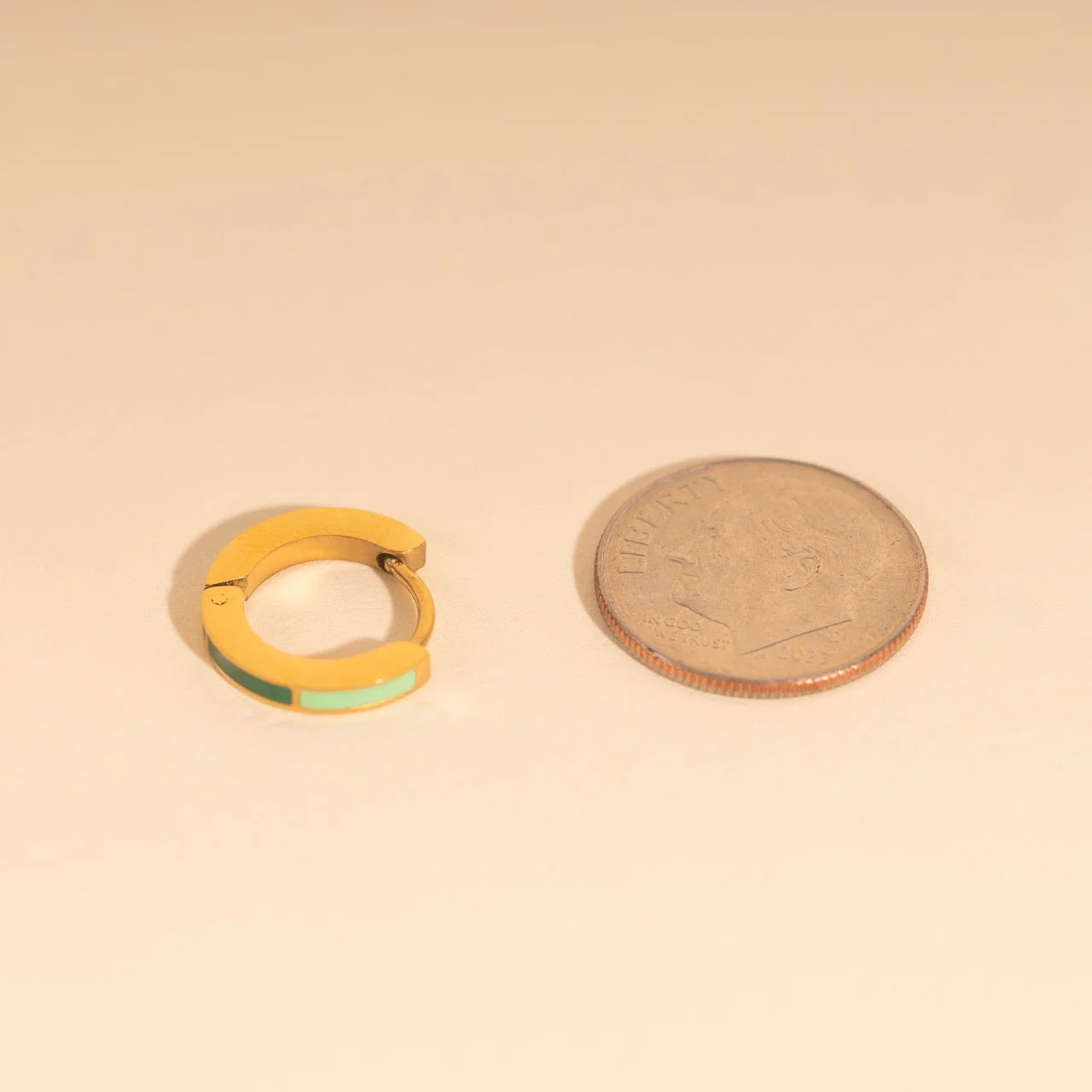 Split Color Huggie Hoop Earrings - Image 23