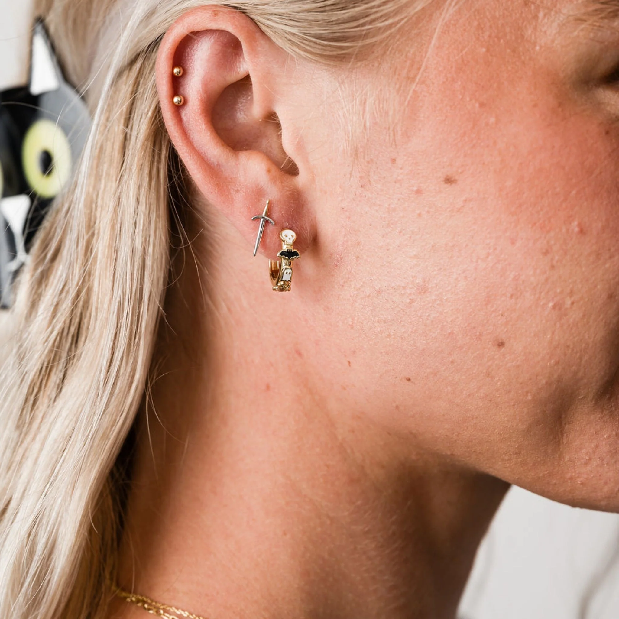 Spooky Huggie Hoop Earrings - Image 3