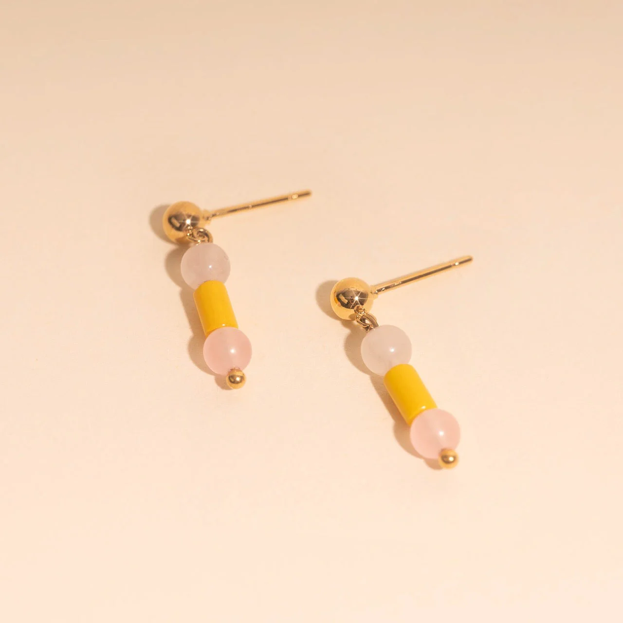 Spring Bead Drop Stud Earrings - Image 3