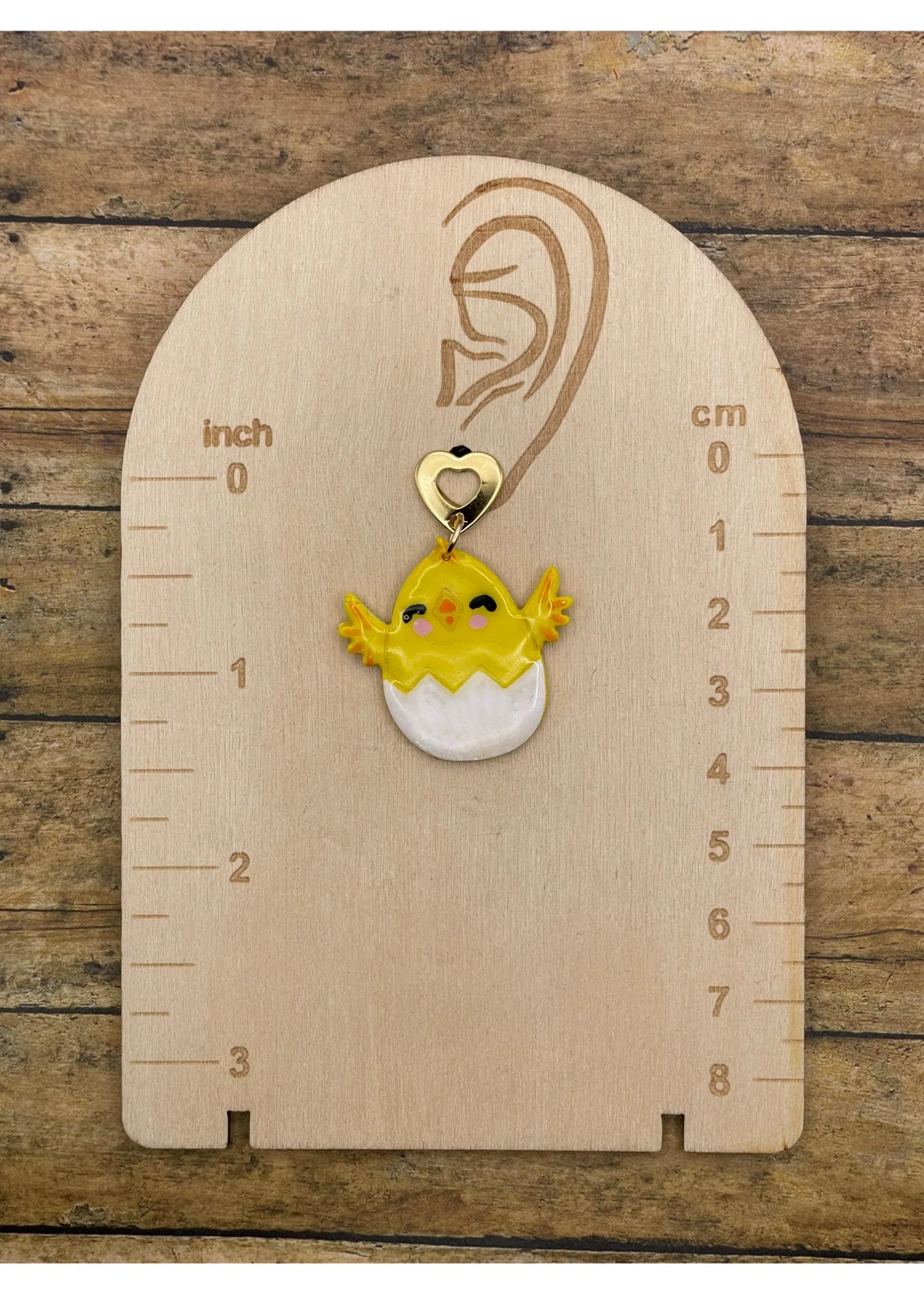 Cutie Easter Egg Earrings with Baby Chick - Image 2
