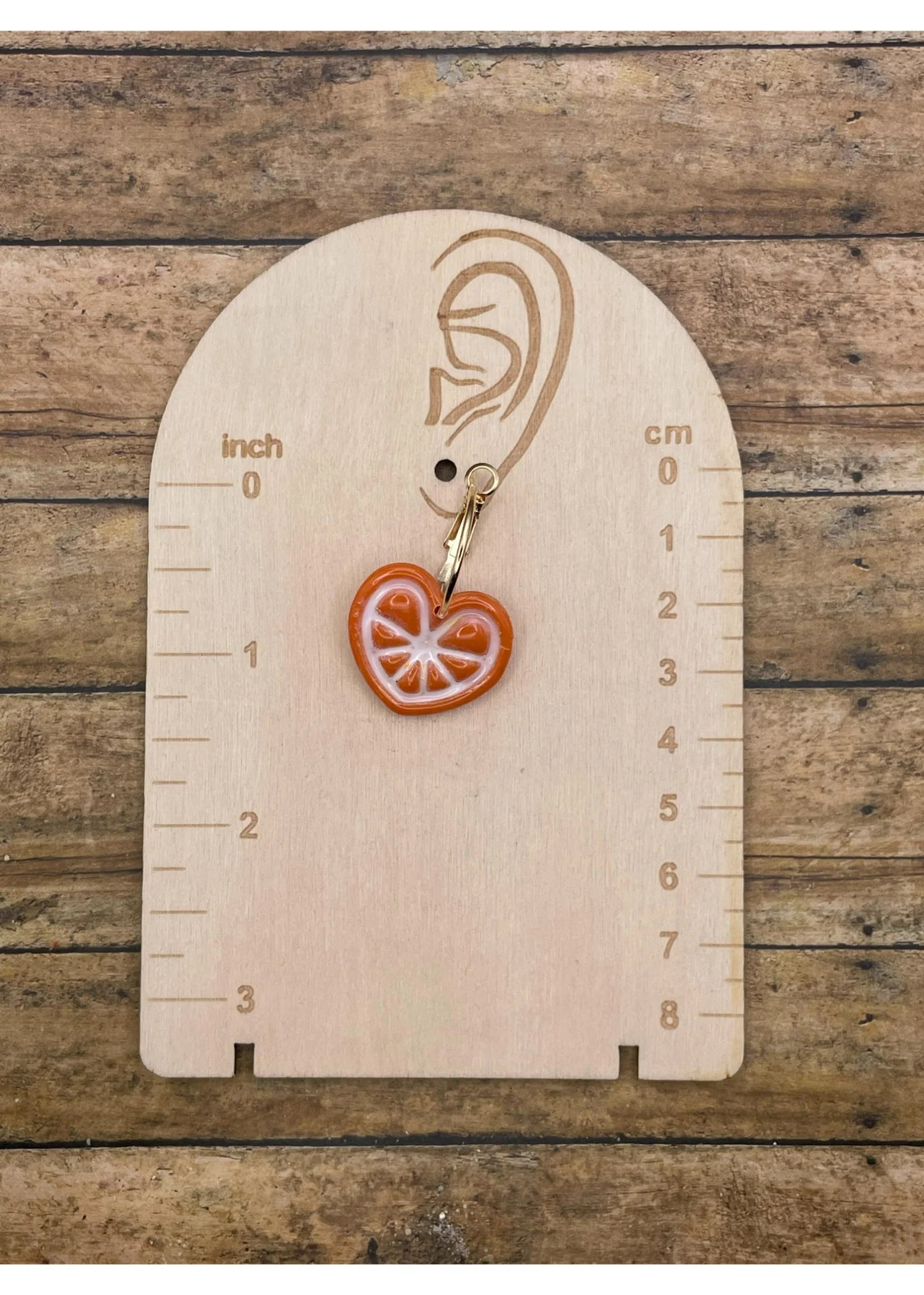 Fruit Slice Heart Hoop Earrings: Orange, Lemon or Lime - Image 3