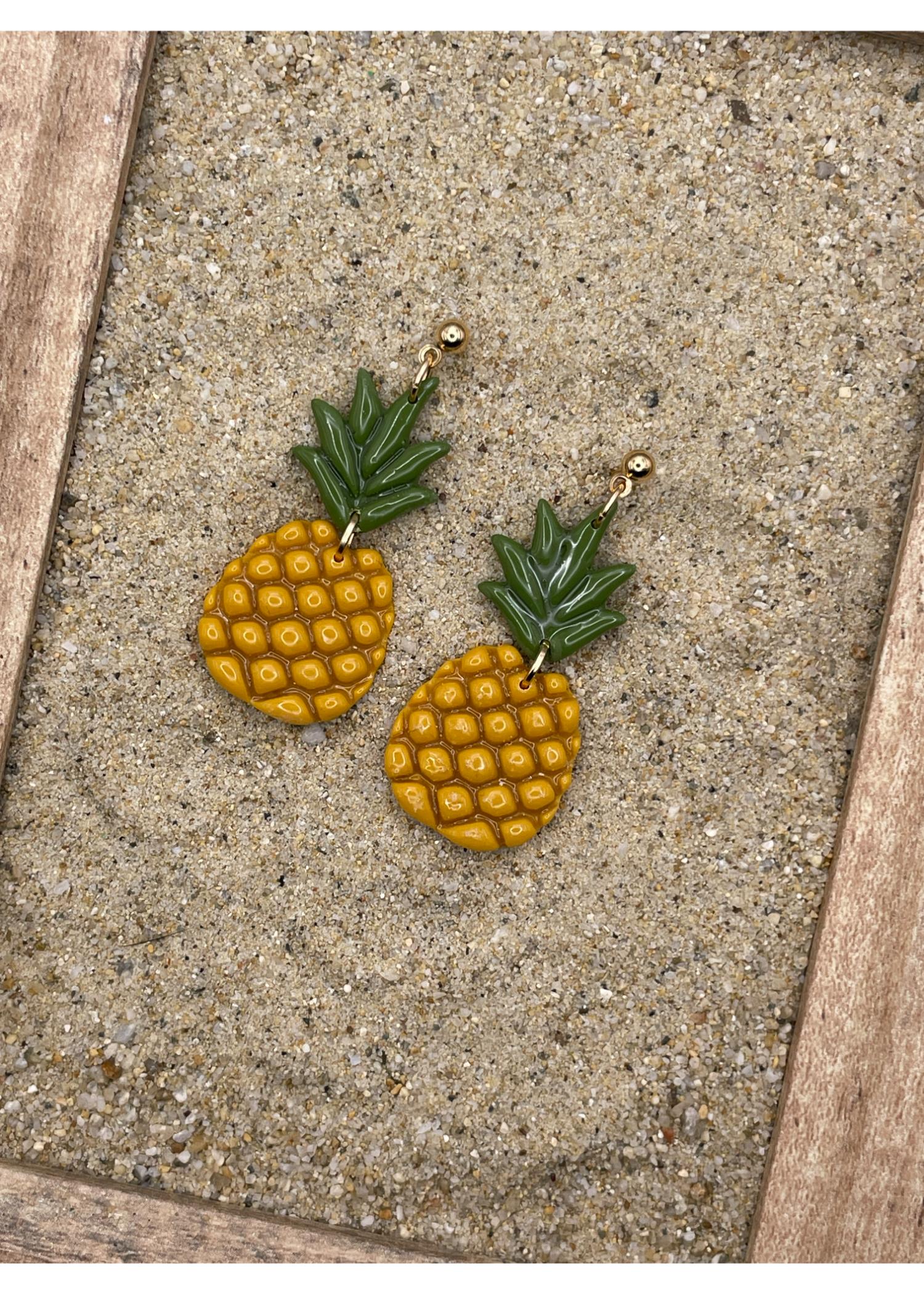 Pineapple Fruit Dangle Earrings - Image 3