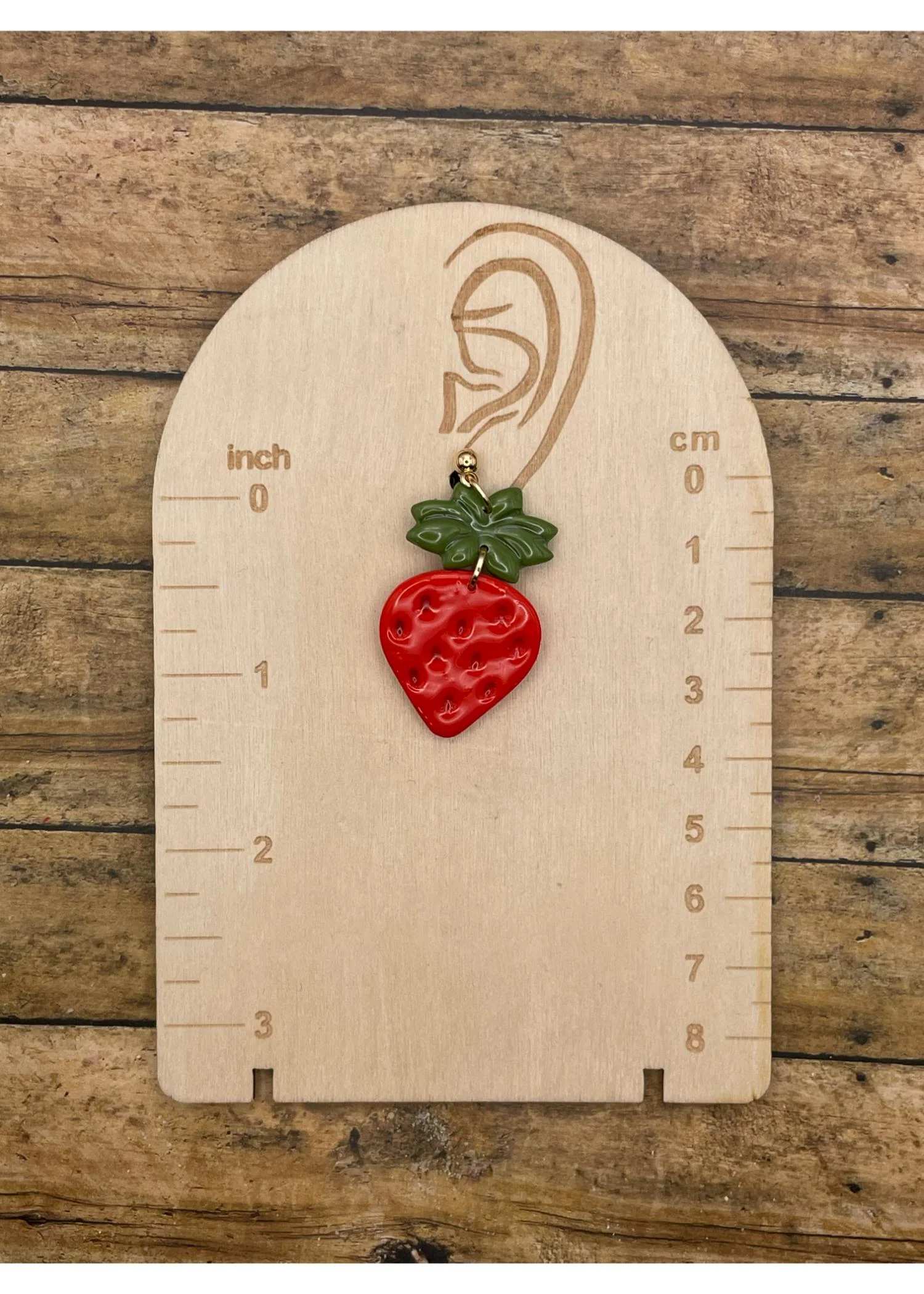 Strawberry Clay Dangle Earrings - Image 2