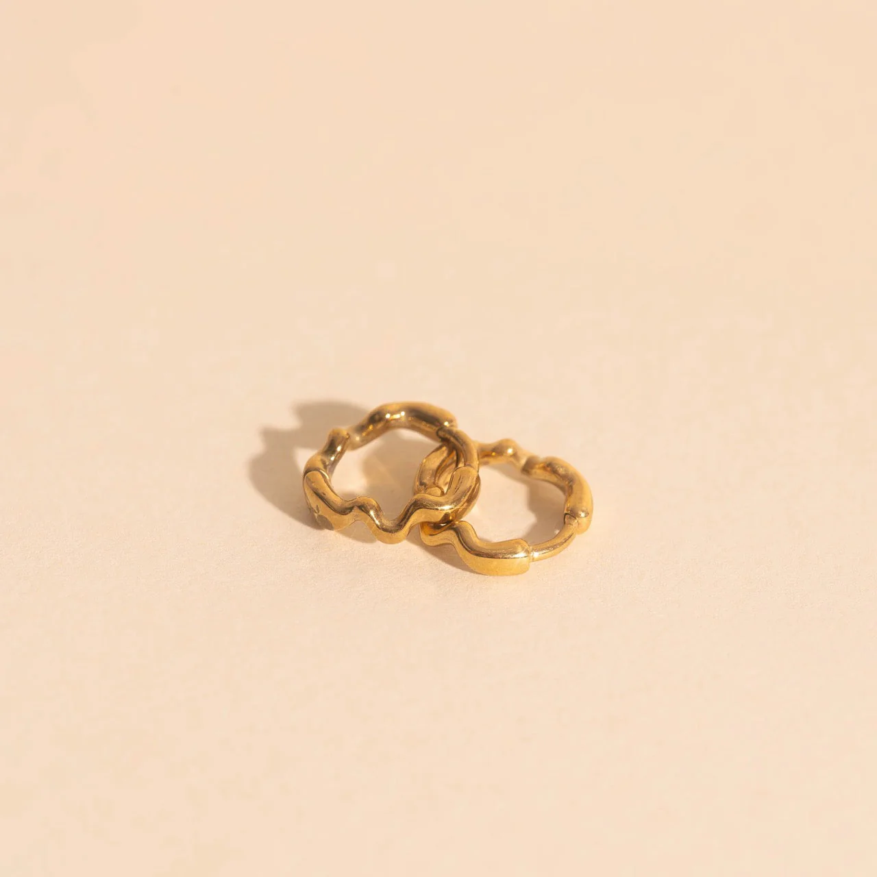Squiggly Rounded Huggie Hoop Earrings - Image 8