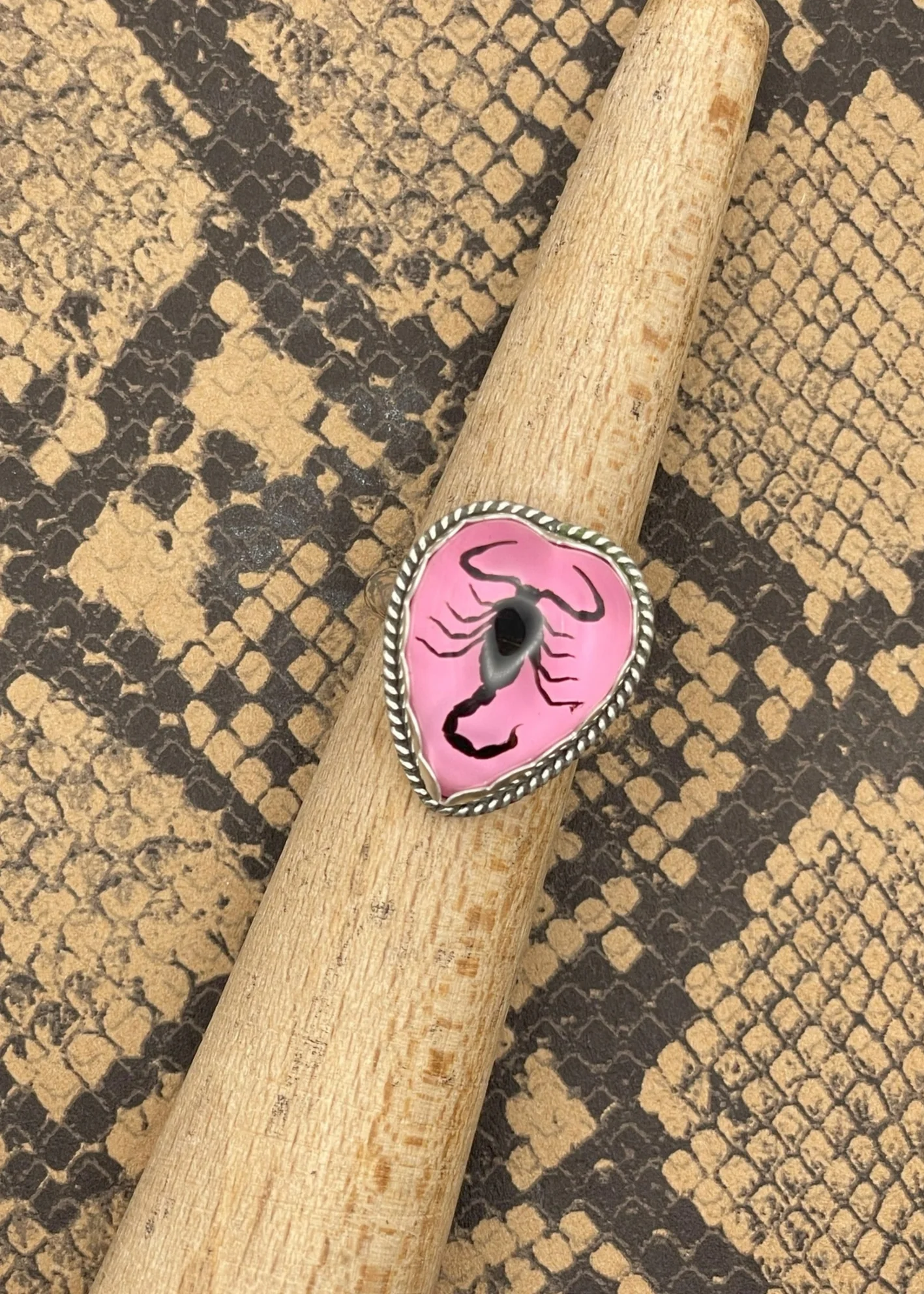 Sterling Silver Scorpion Heart Ring - Image 2