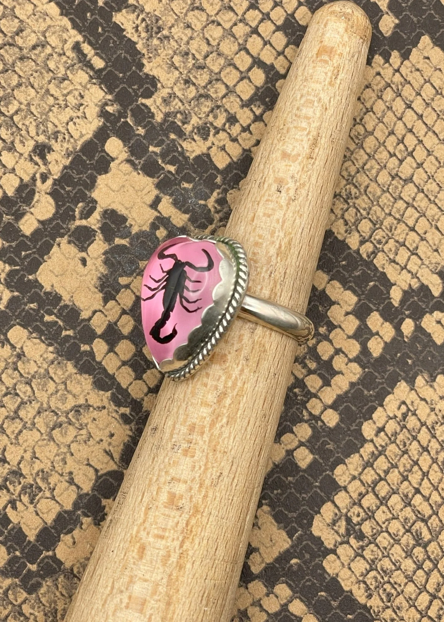 Sterling Silver Scorpion Heart Ring - Image 3