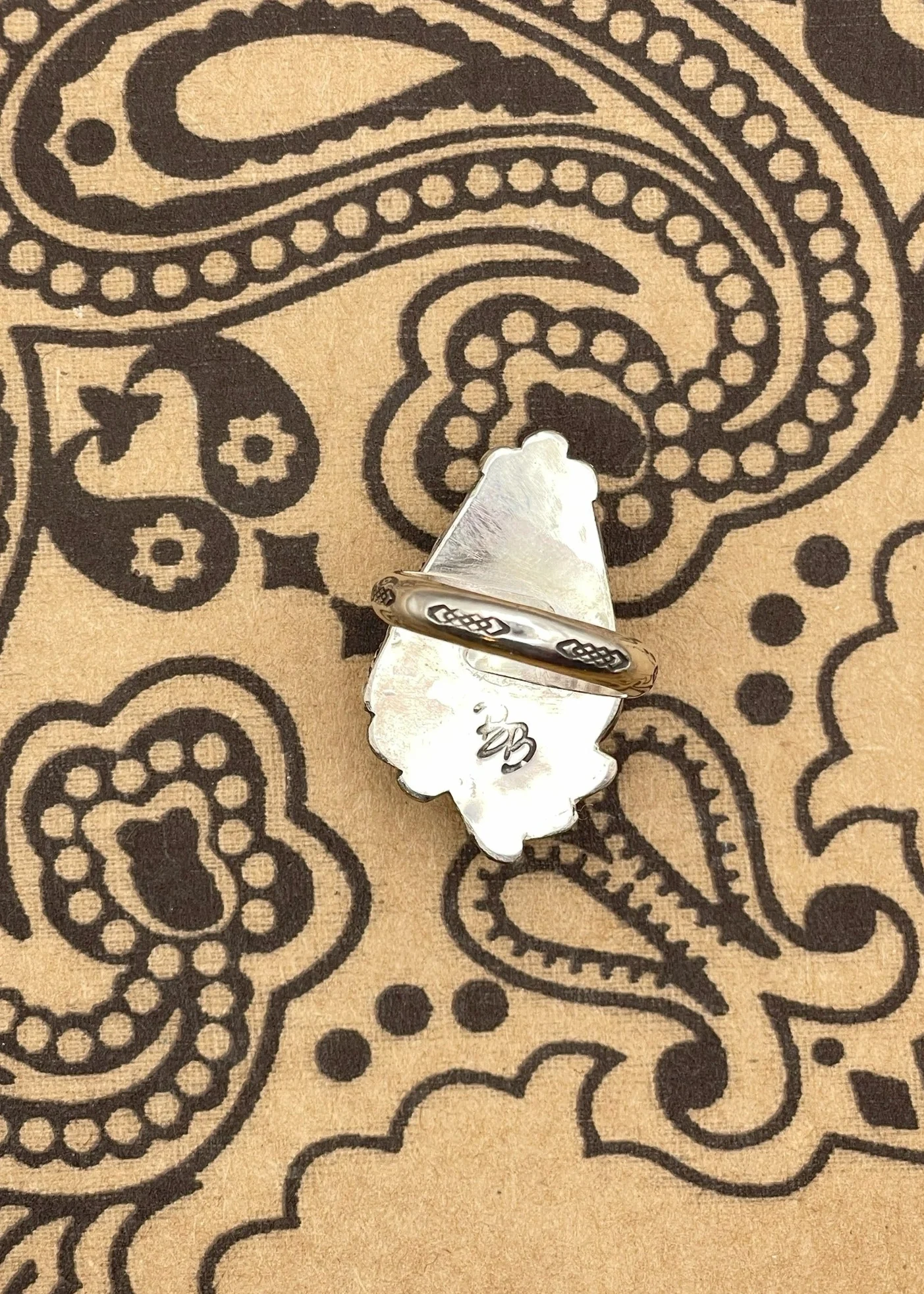 Sterling Silver White Buffalo Turquoise Ring - Image 3