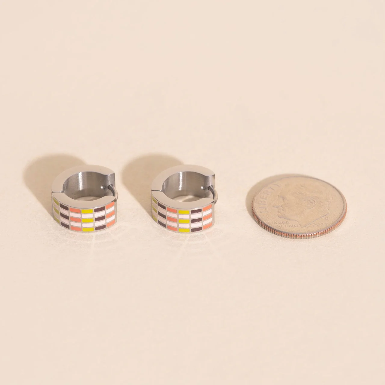 Stitched Super Chunky Huggie Hoop Earrings - Image 8