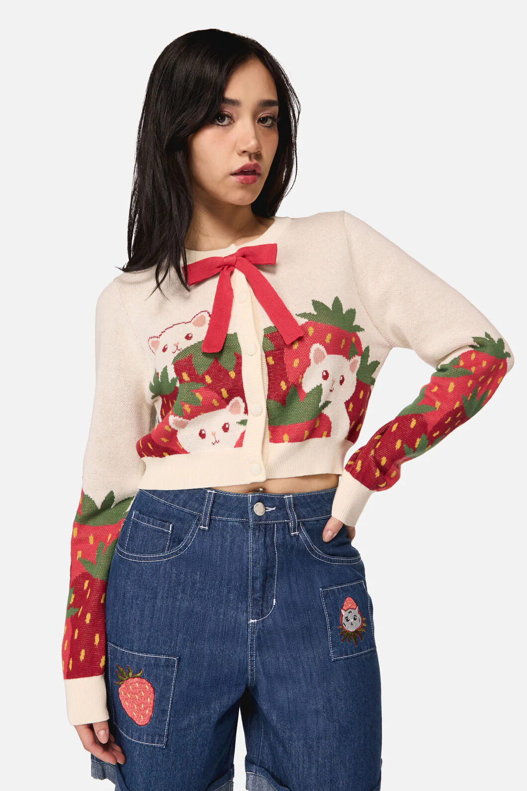 Strawberry Cat Cardigan - Image 2