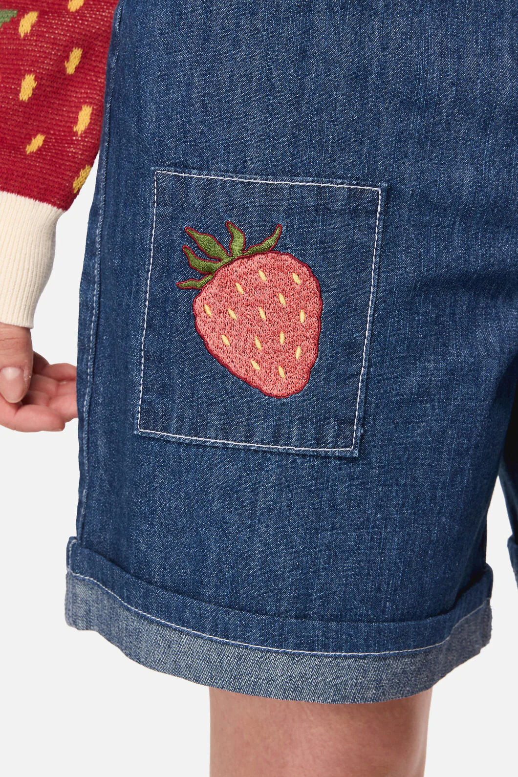 Strawberry Cat Emb Short - Image 2