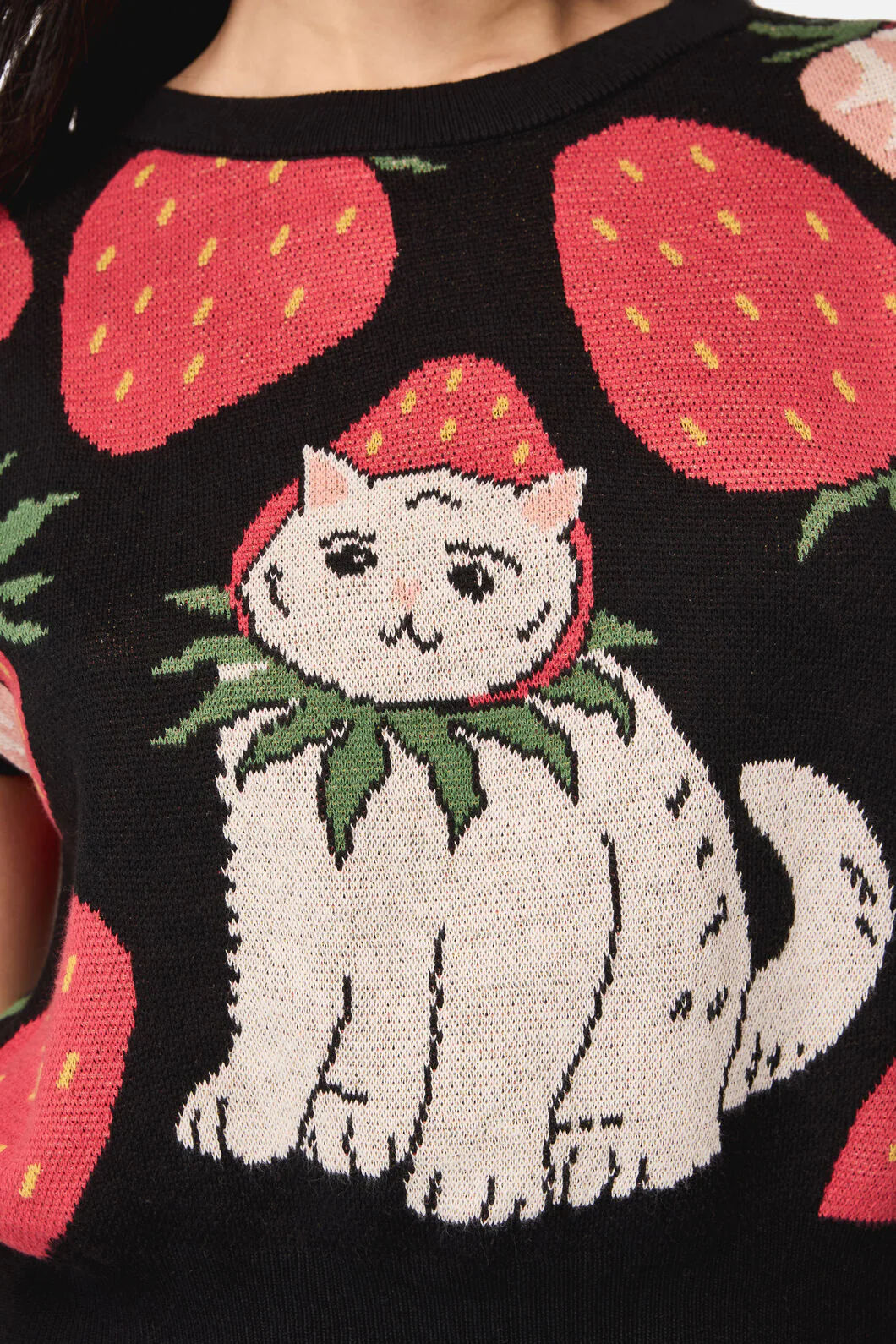 Strawberry Cat Knit Top - Image 2