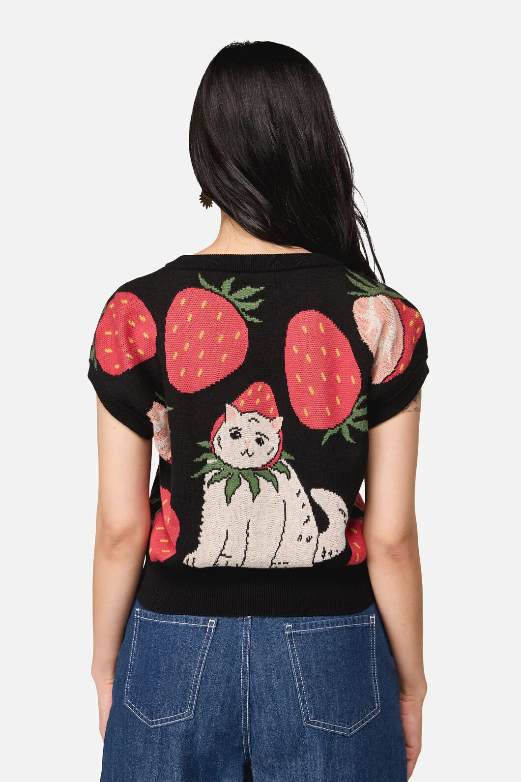 Strawberry Cat Knit Top - Image 3