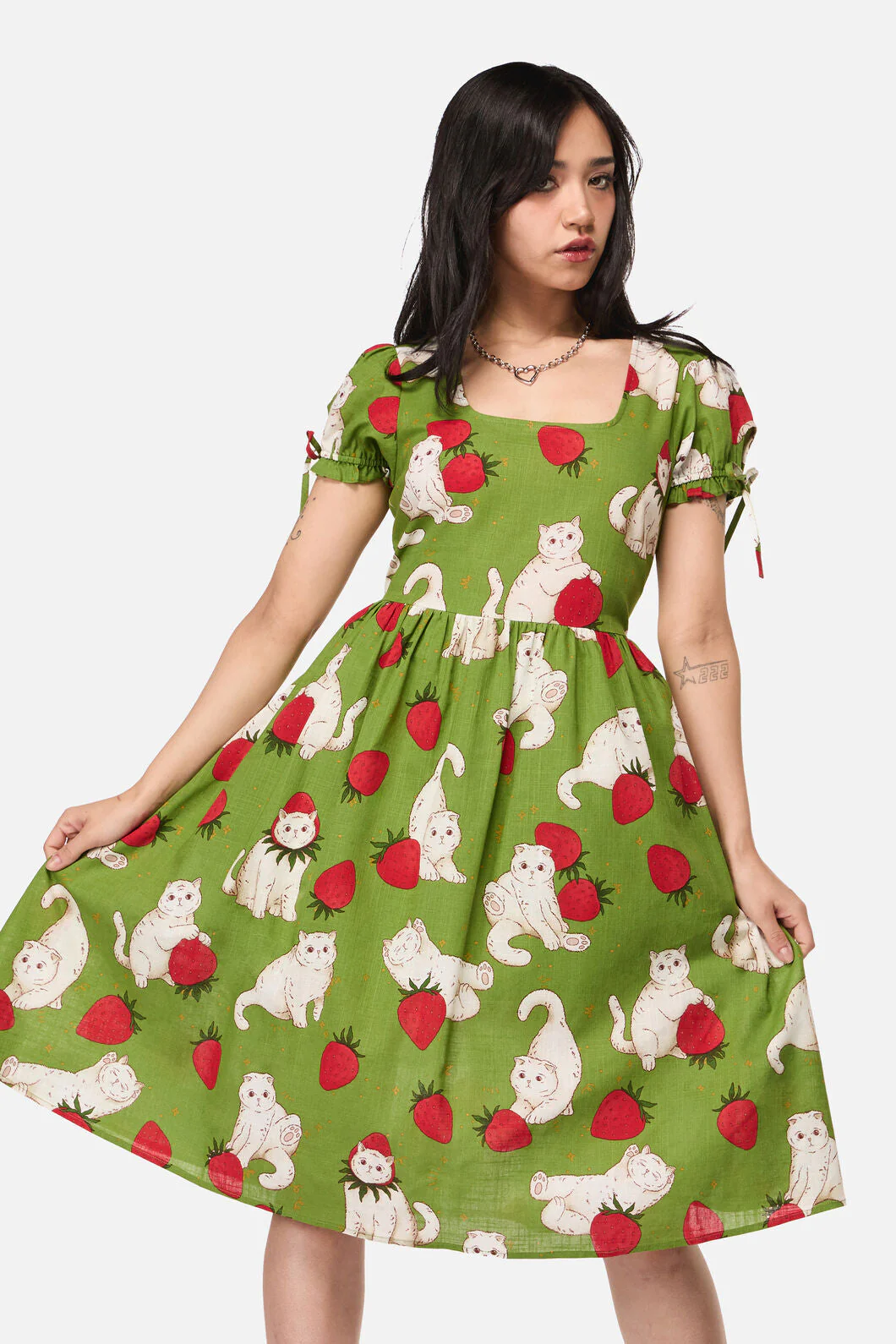 Strawberry Cat Repeat Dress - Image 9
