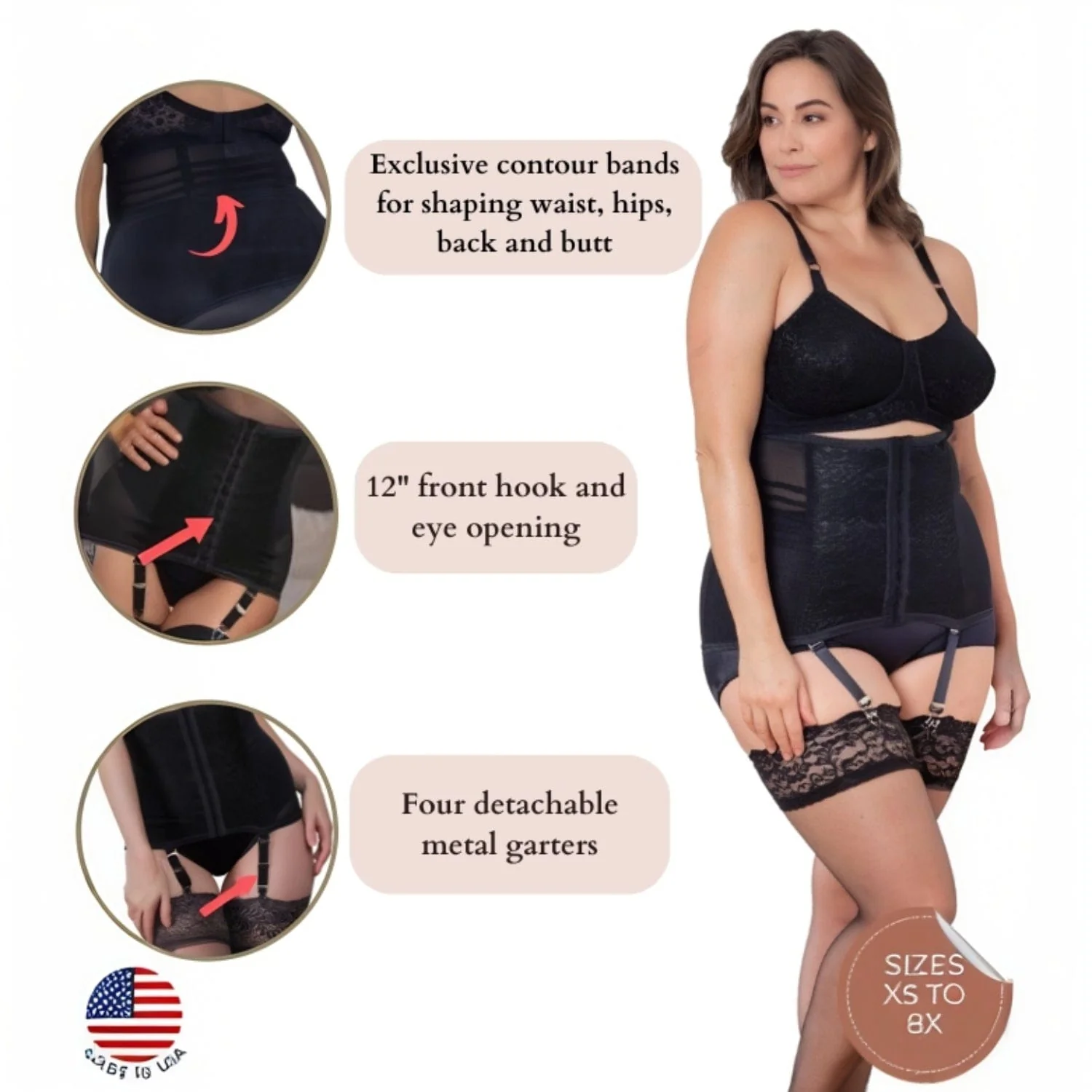 Waist Trainer / Girdle with Garters Firm Shaping | Style 21 - Image 2