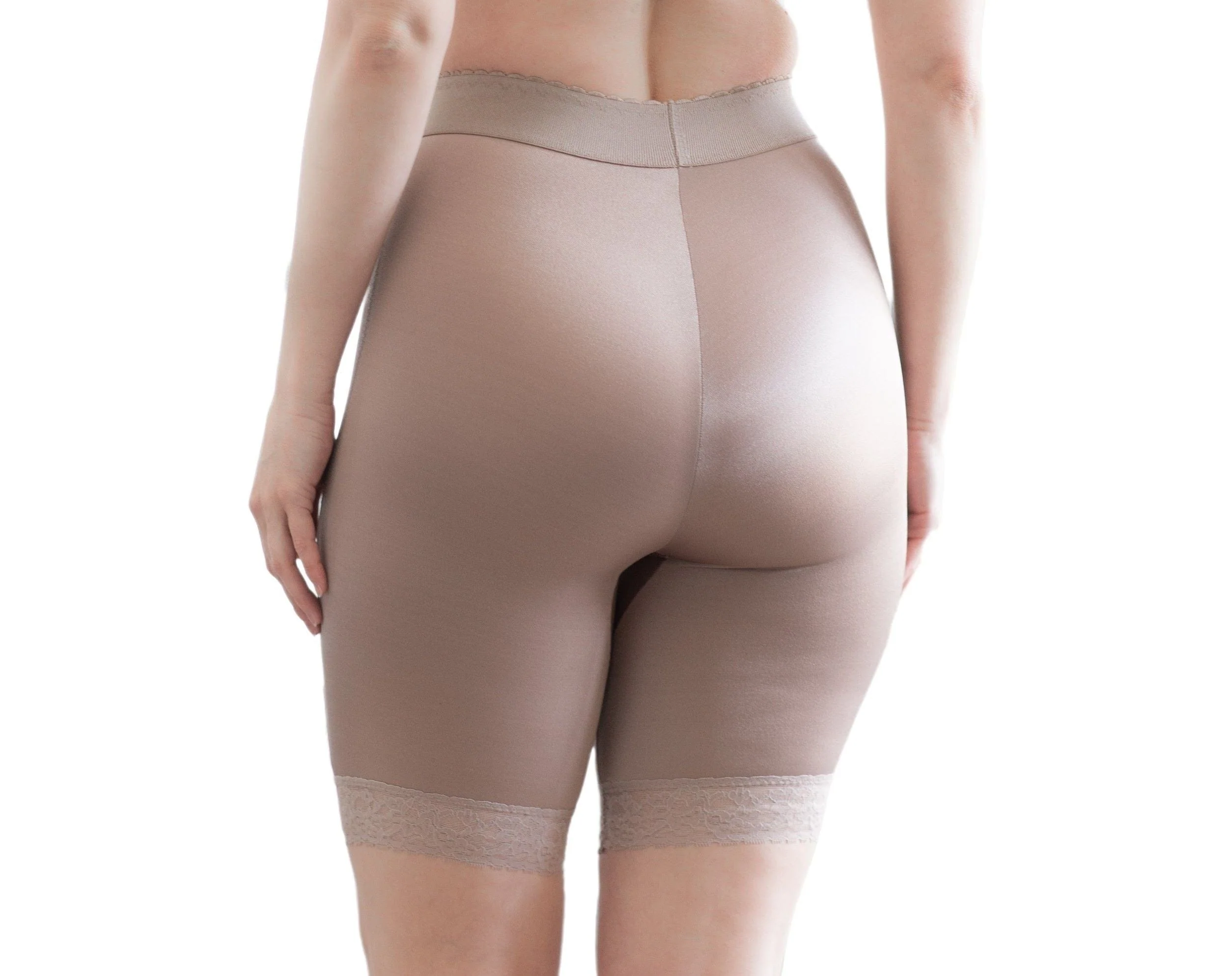 High Waist Light Shaping Bike Short | Satin 4-Way Stretch with Built-In Panty | Style 518 - Image 10