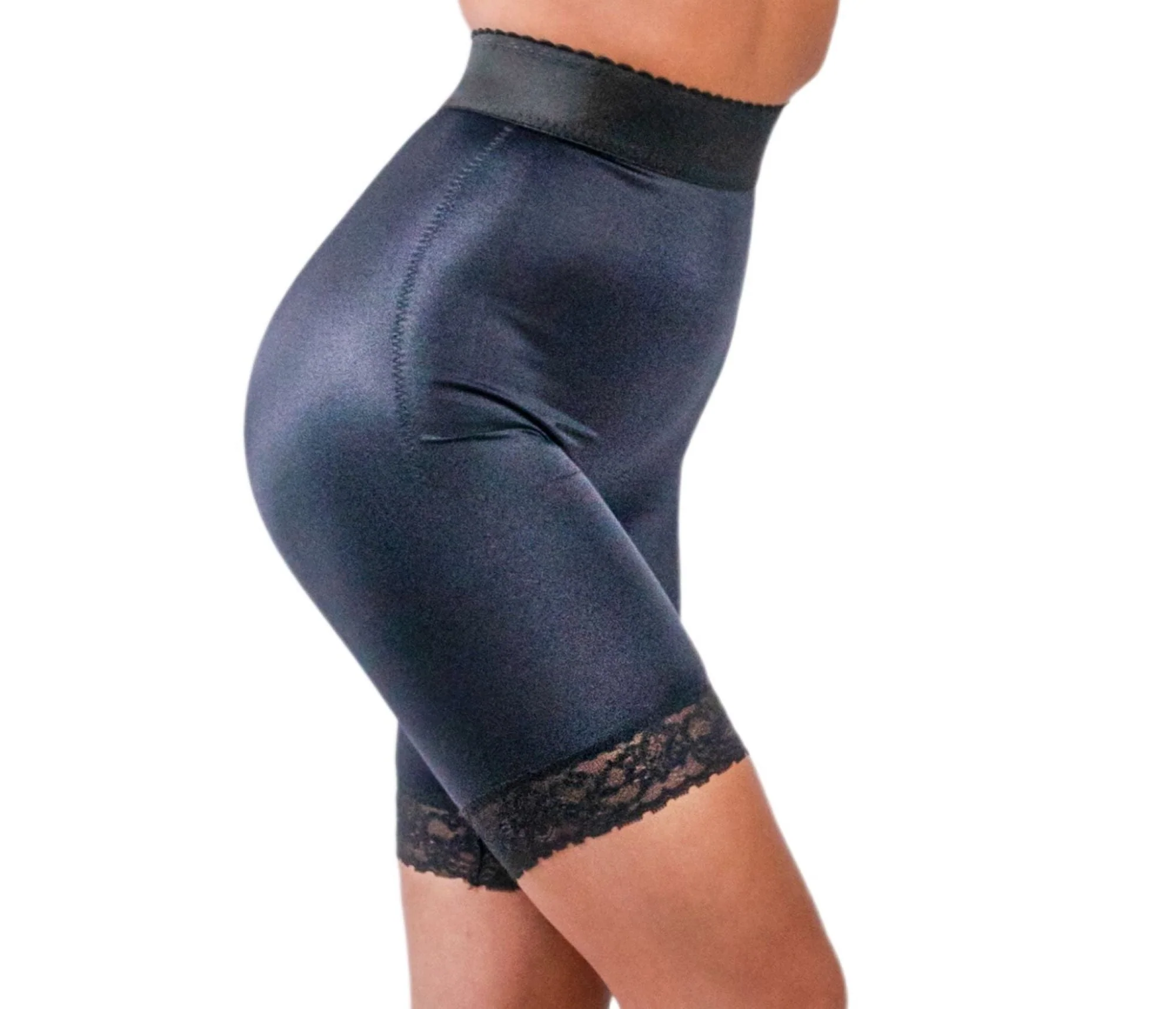 High Waist Light Shaping Bike Short | Satin 4-Way Stretch with Built-In Panty | Style 518 - Image 12