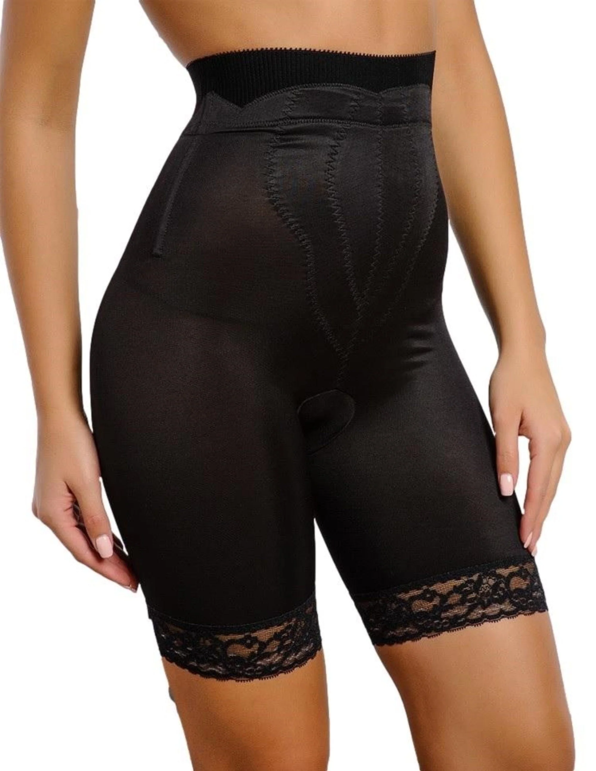 High Waist Thigh Slimmer with Tulip Front Panel | Memory Compression Fabric | Medium Support | Style 6226 - Image 4