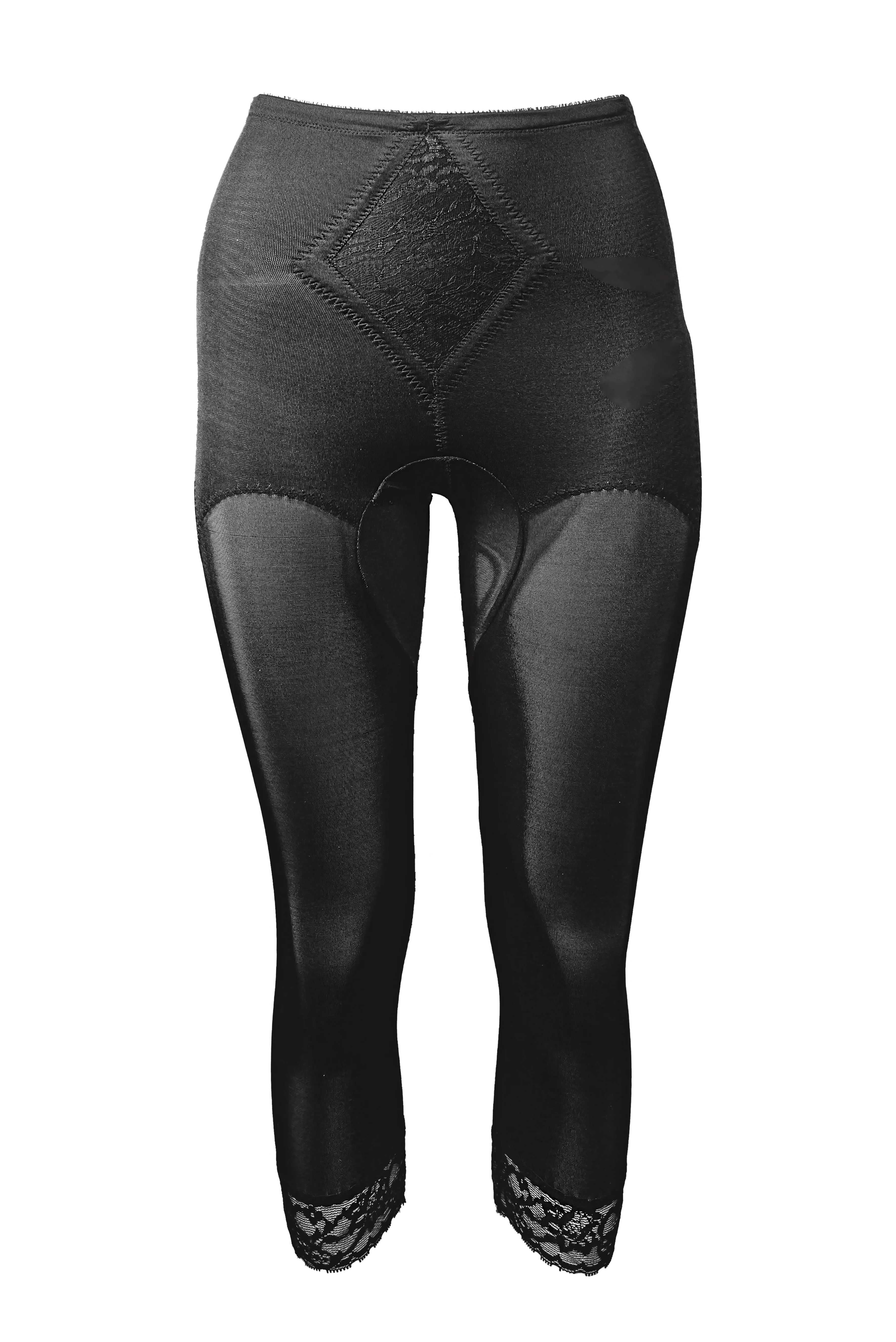 Waistline Capri Pant Liner with Tummy Control Panel | Memory Compression Fabric | Medium Support | Style 6265 - Image 9
