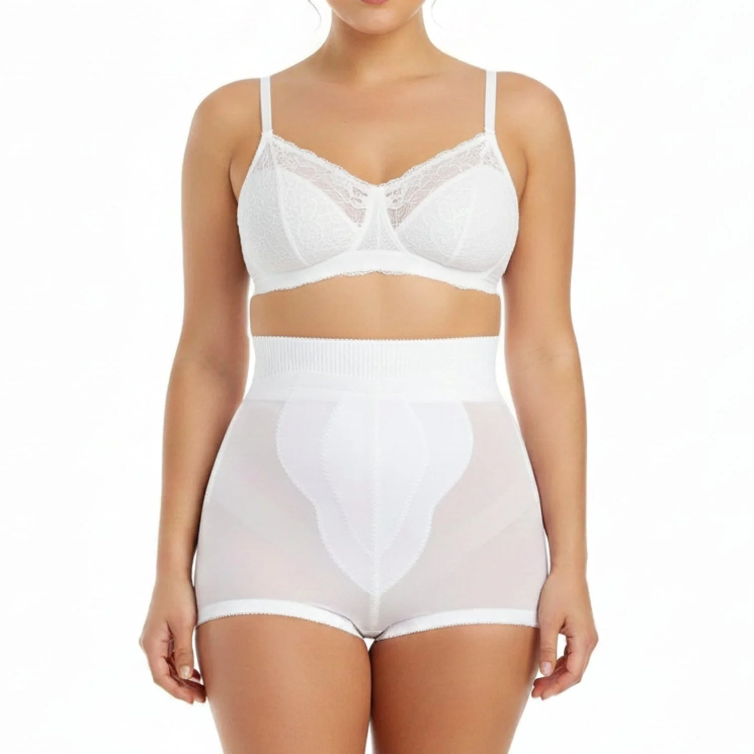 High Waist Panty Brief with Tulip Front Panel | Memory Compression Fabric | Medium Support | Style 6296