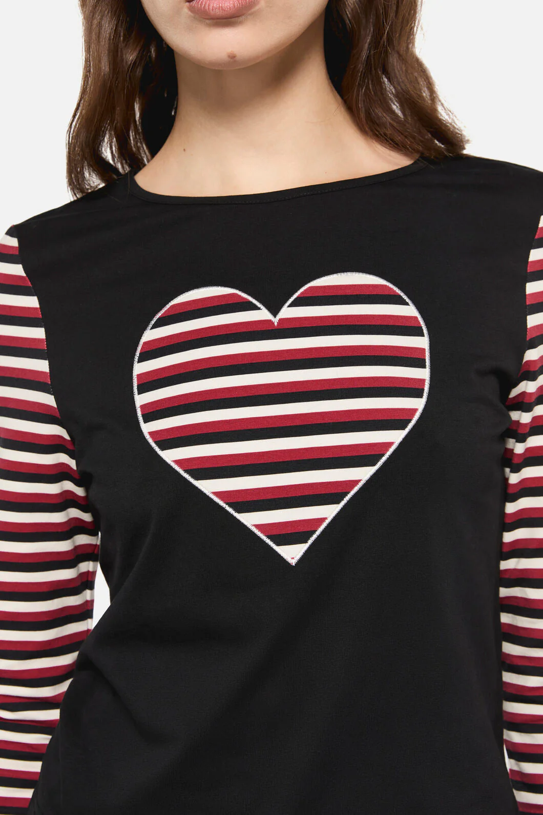 Sucked In Gothic Contrast Sleeve Top - Image 2