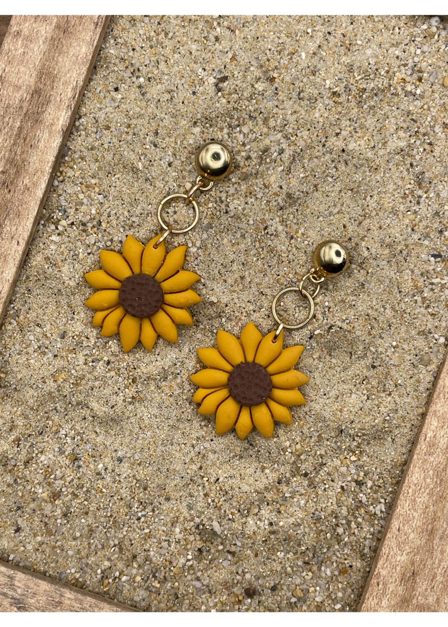 Sunflower Dangle Earrings - Image 3