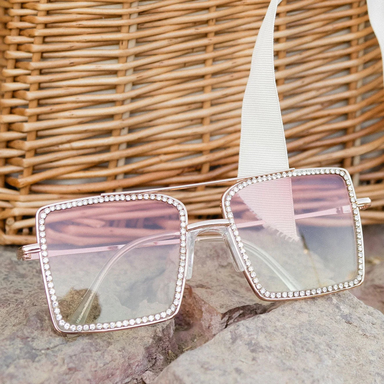 SUNSET LOVE Rhinestone Sunglasses - Image 2