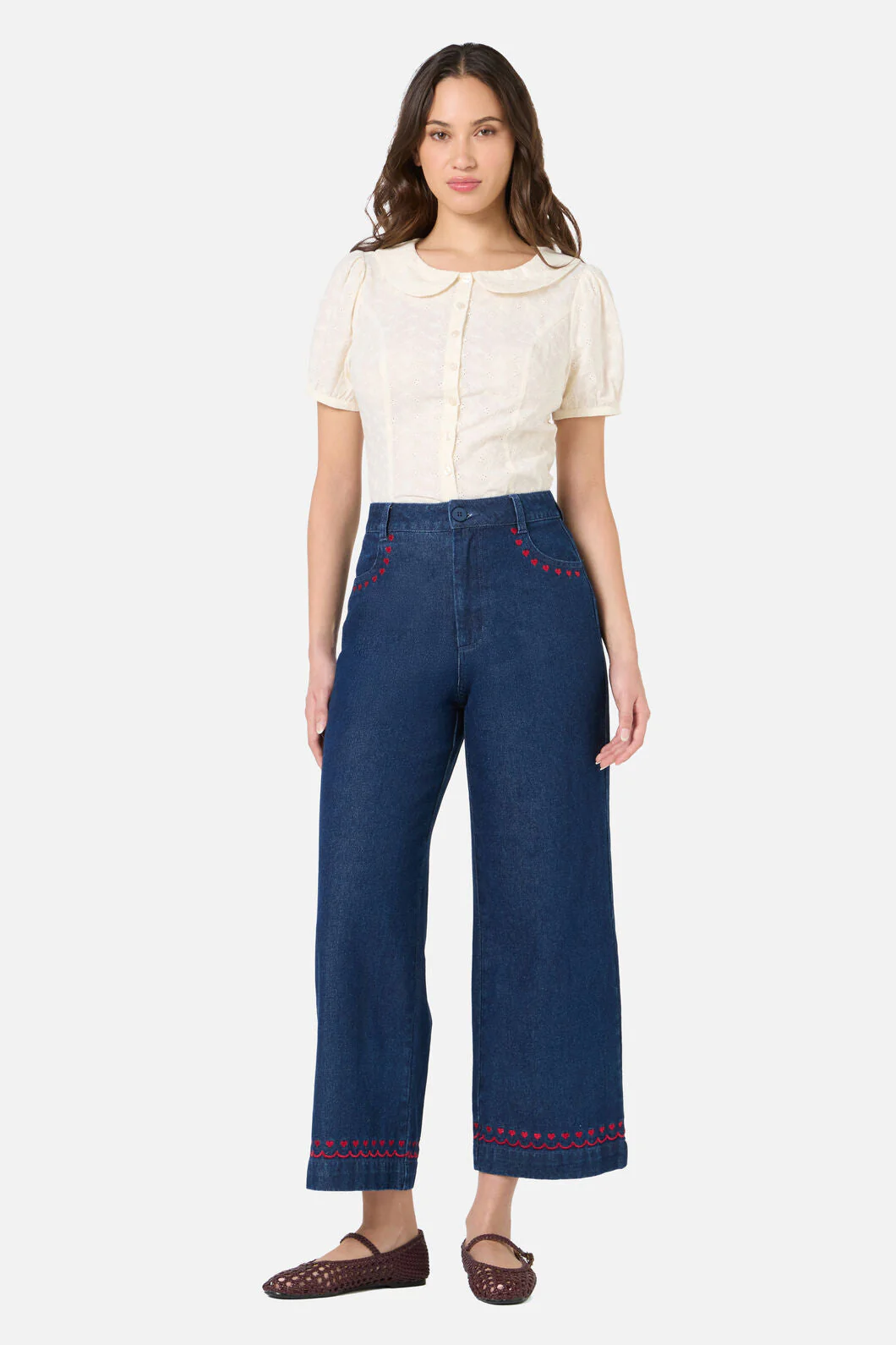 Sweet Heart Embroidered Jean