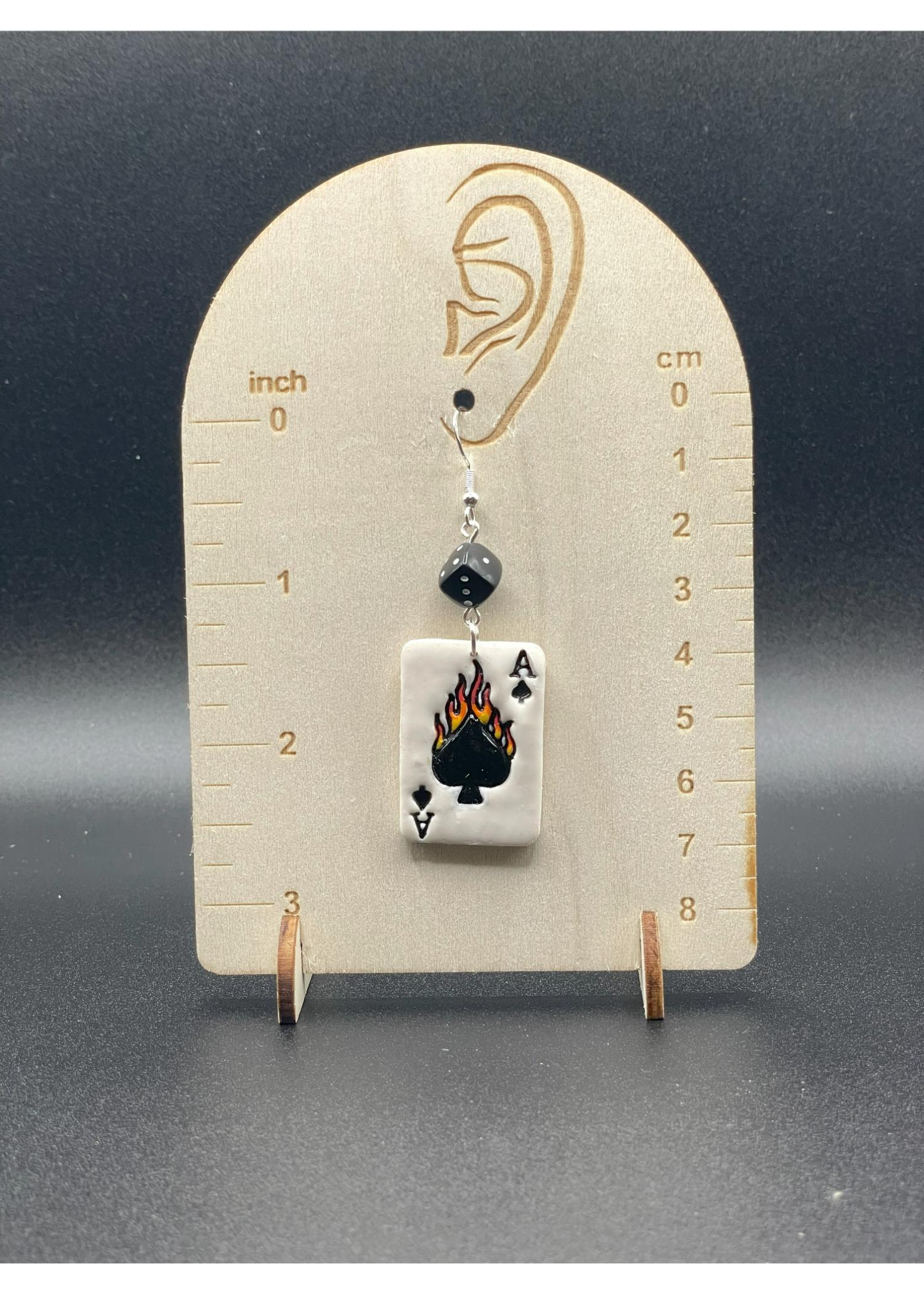 Tattoo Love Ace of Spades Earrings - Image 2