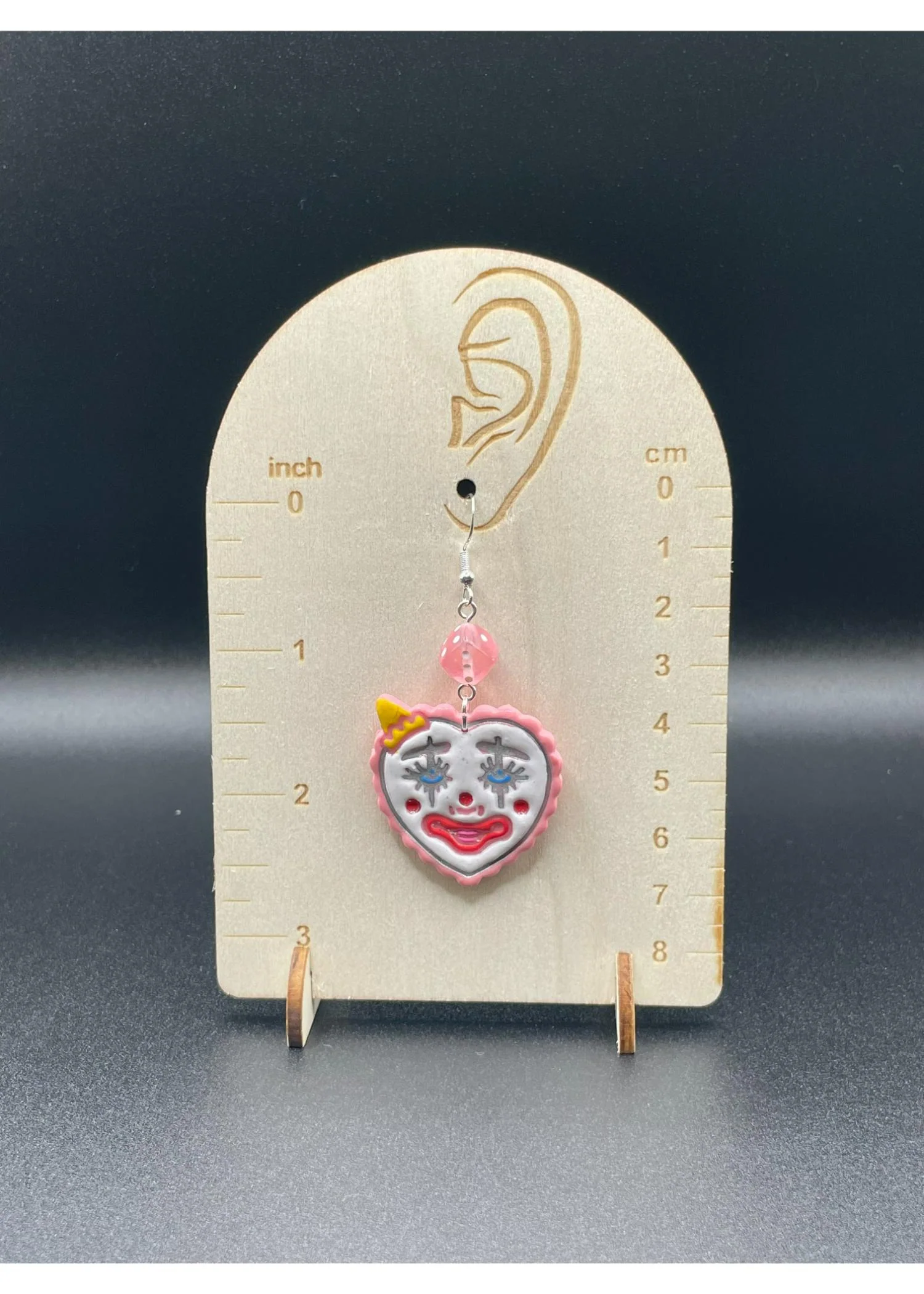 Tattoo Love Clown Heart Earrings - Image 2