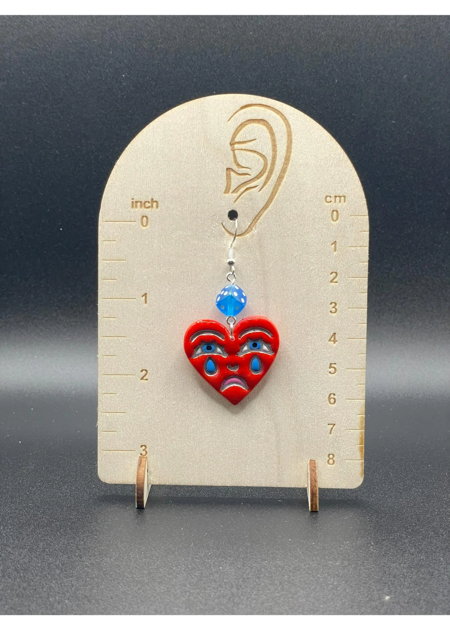 Tattoo Love Crying Heart Earrings - Image 3
