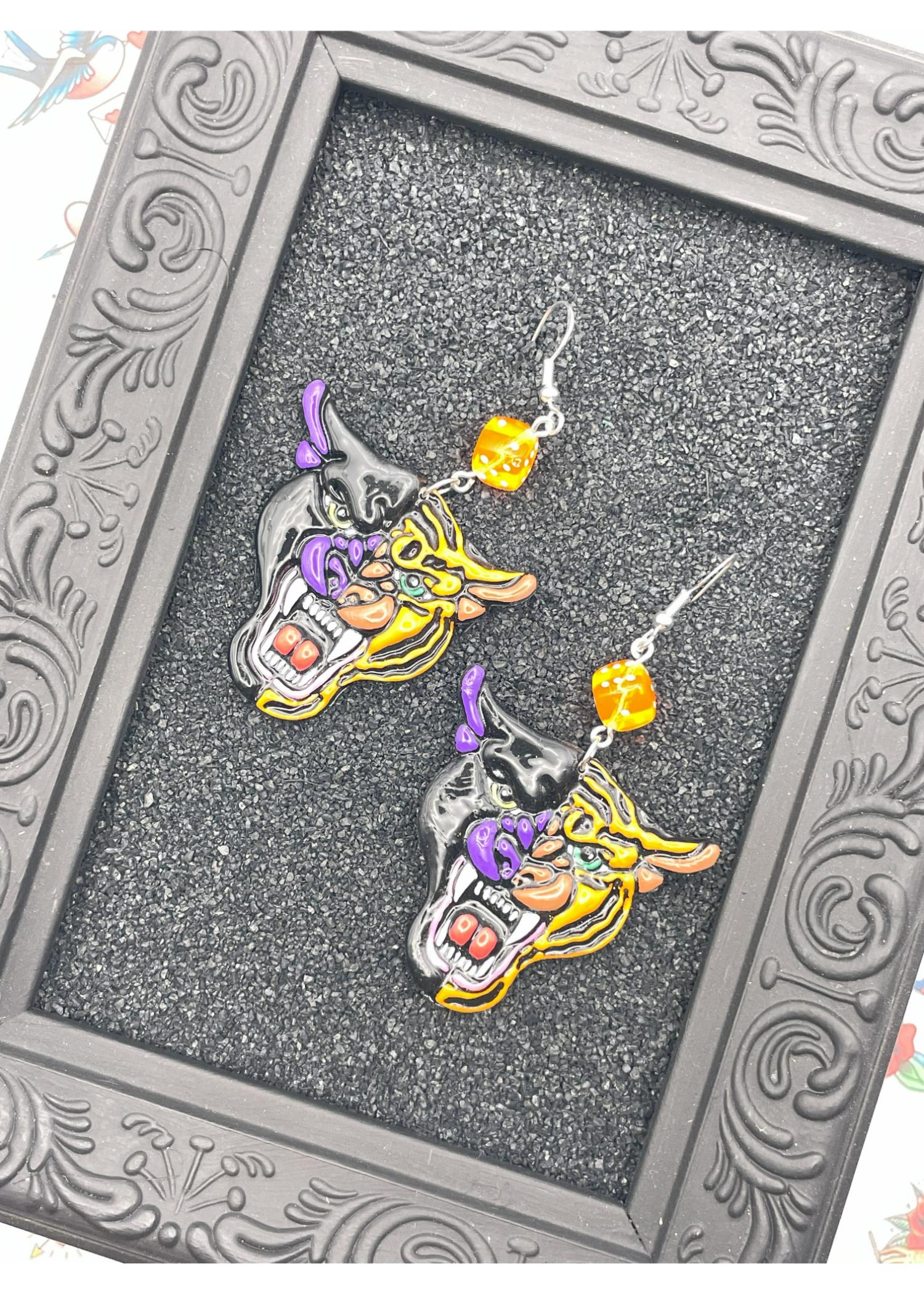 Tattoo Love Panther Tiger Earrings - Image 3