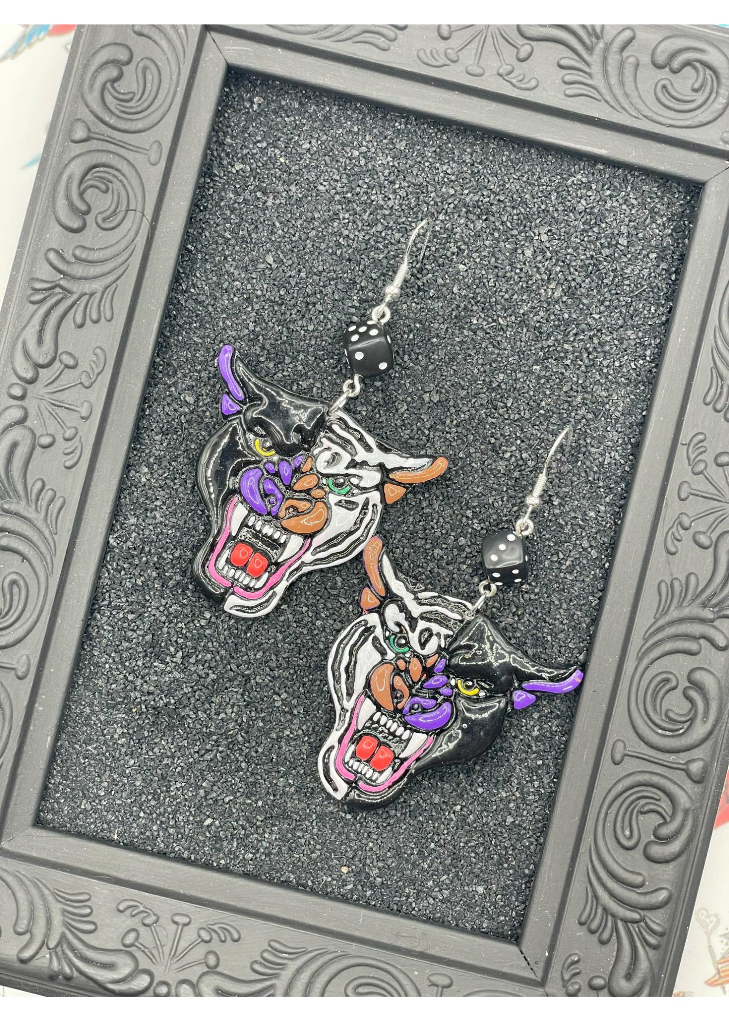 Tattoo Love Panther Tiger Earrings - Image 3
