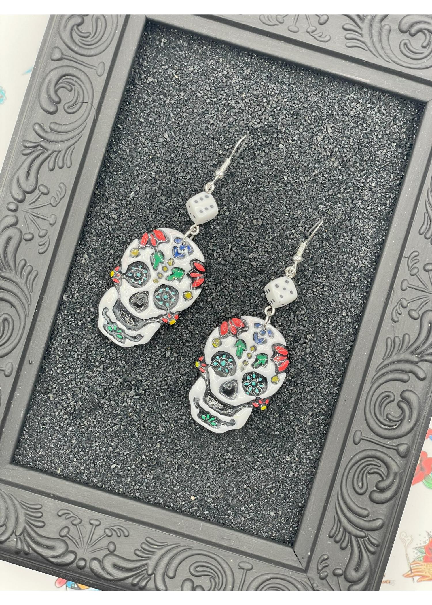 Tattoo Love Sugar Skull Earrings - Image 3