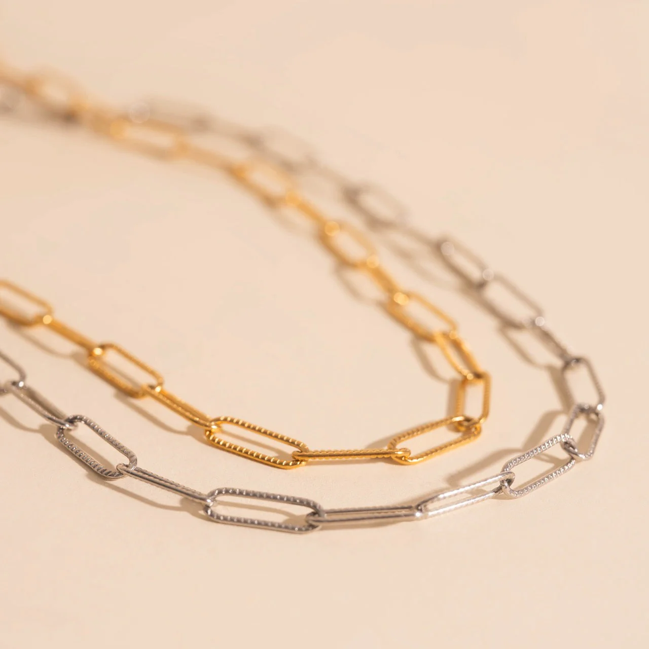 Textured Paperclip Necklace