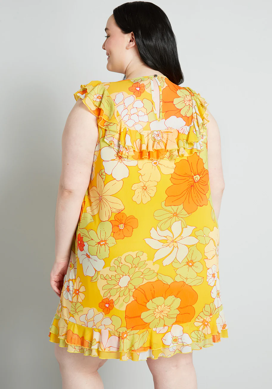 That Tropical 'Frilling' Mesh Mini Dress (Final Sale) - Image 5