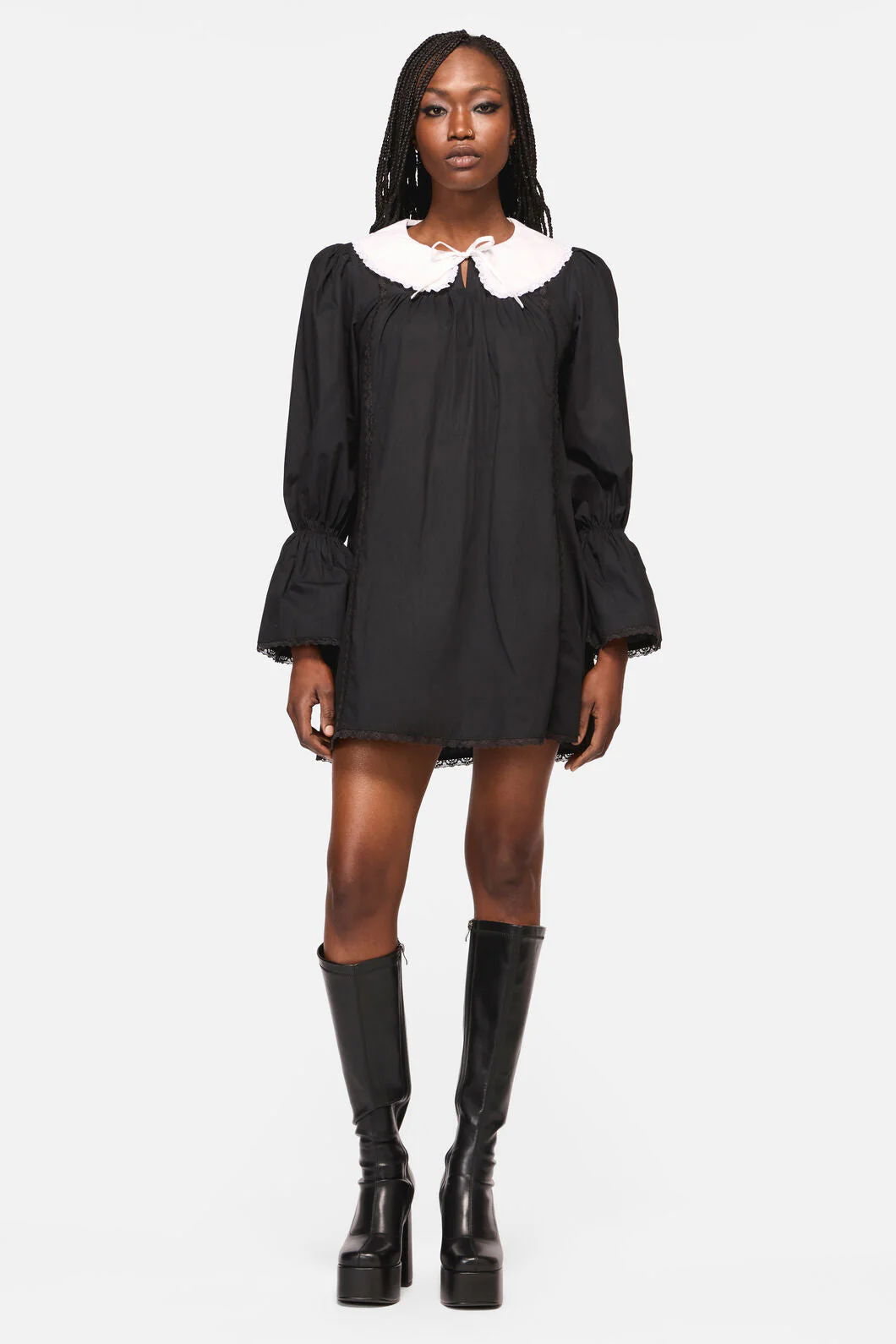 The Adorned Collar Lace Dress - Image 5