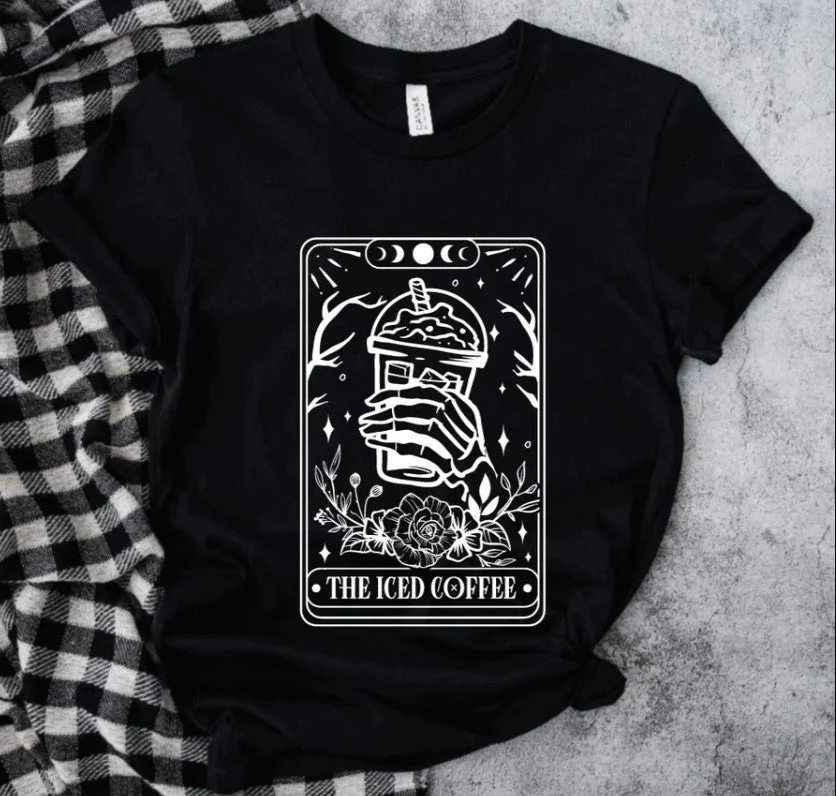 The Iced Coffee Tarot: T-Shirt, Pullover, Hoodie, Tank or Long Sleeve - Image 2