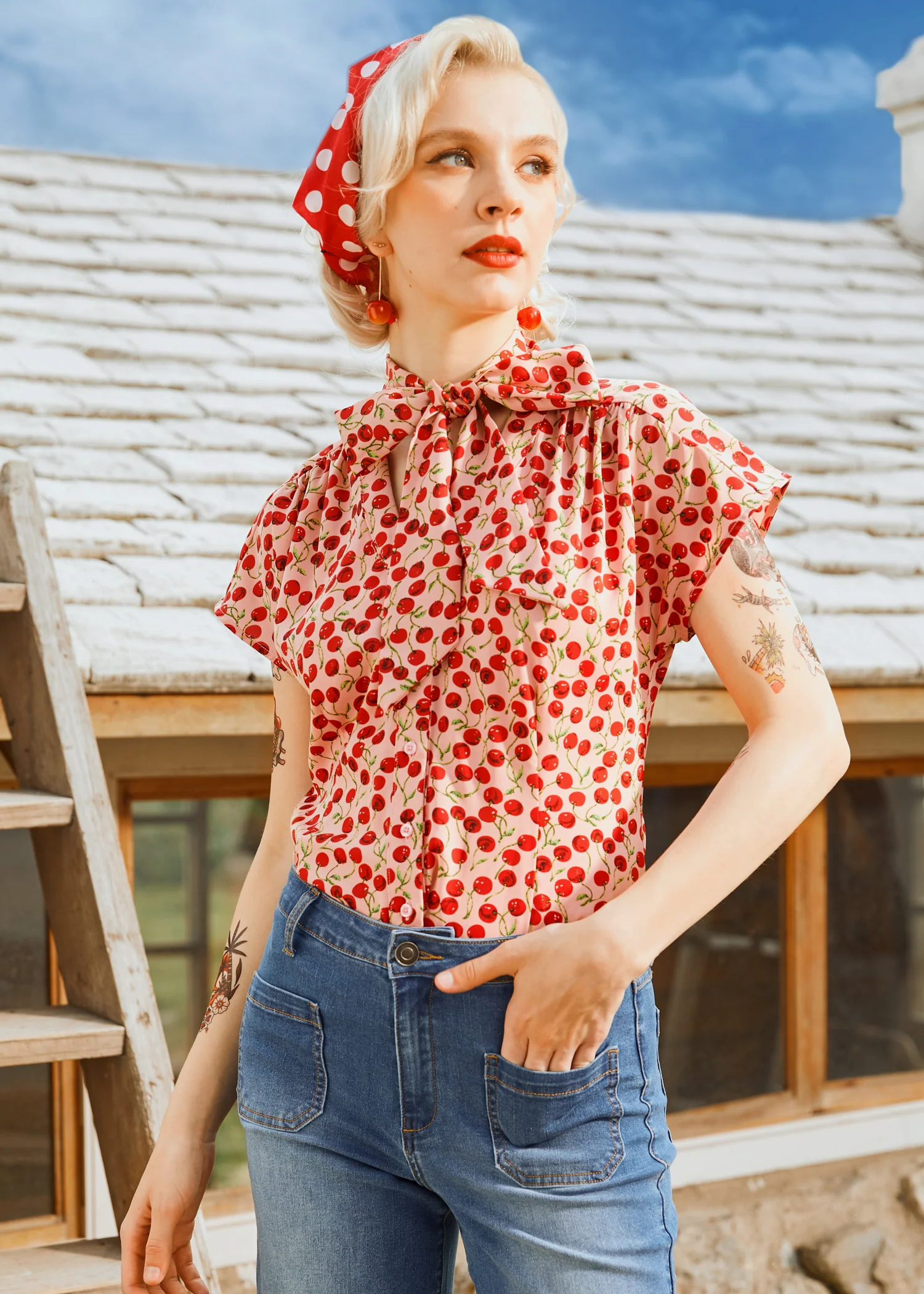 Cherry Sweet Bow Blouse