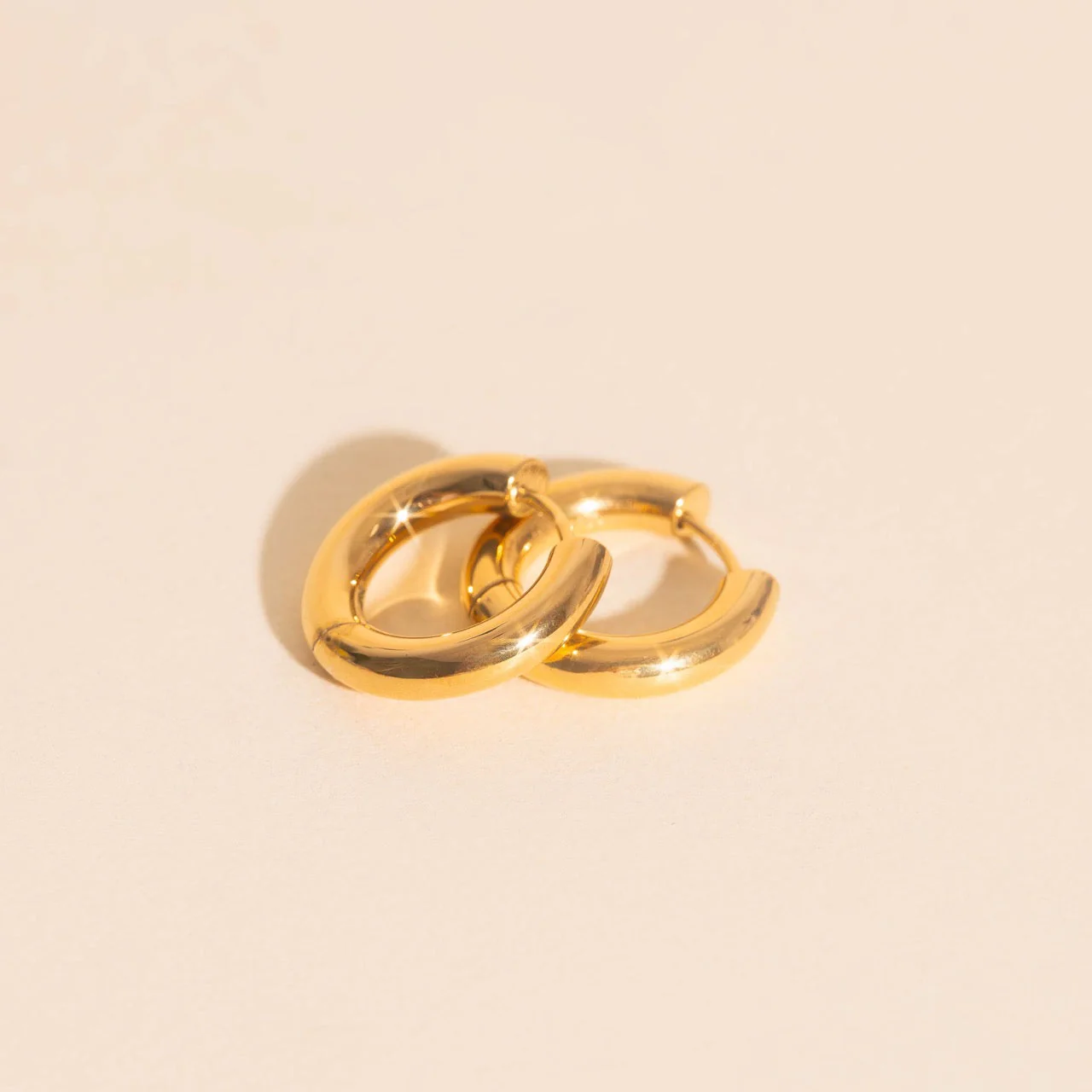 Titanium Chunky Rounded Huggie Hoop Earrings - Image 14