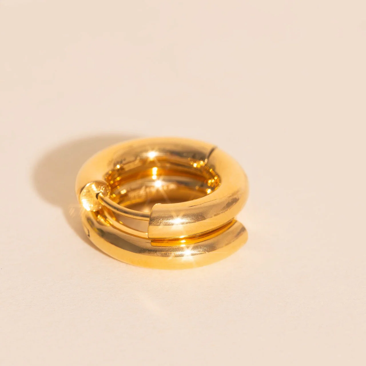 Titanium Chunky Rounded Huggie Hoop Earrings - Image 15