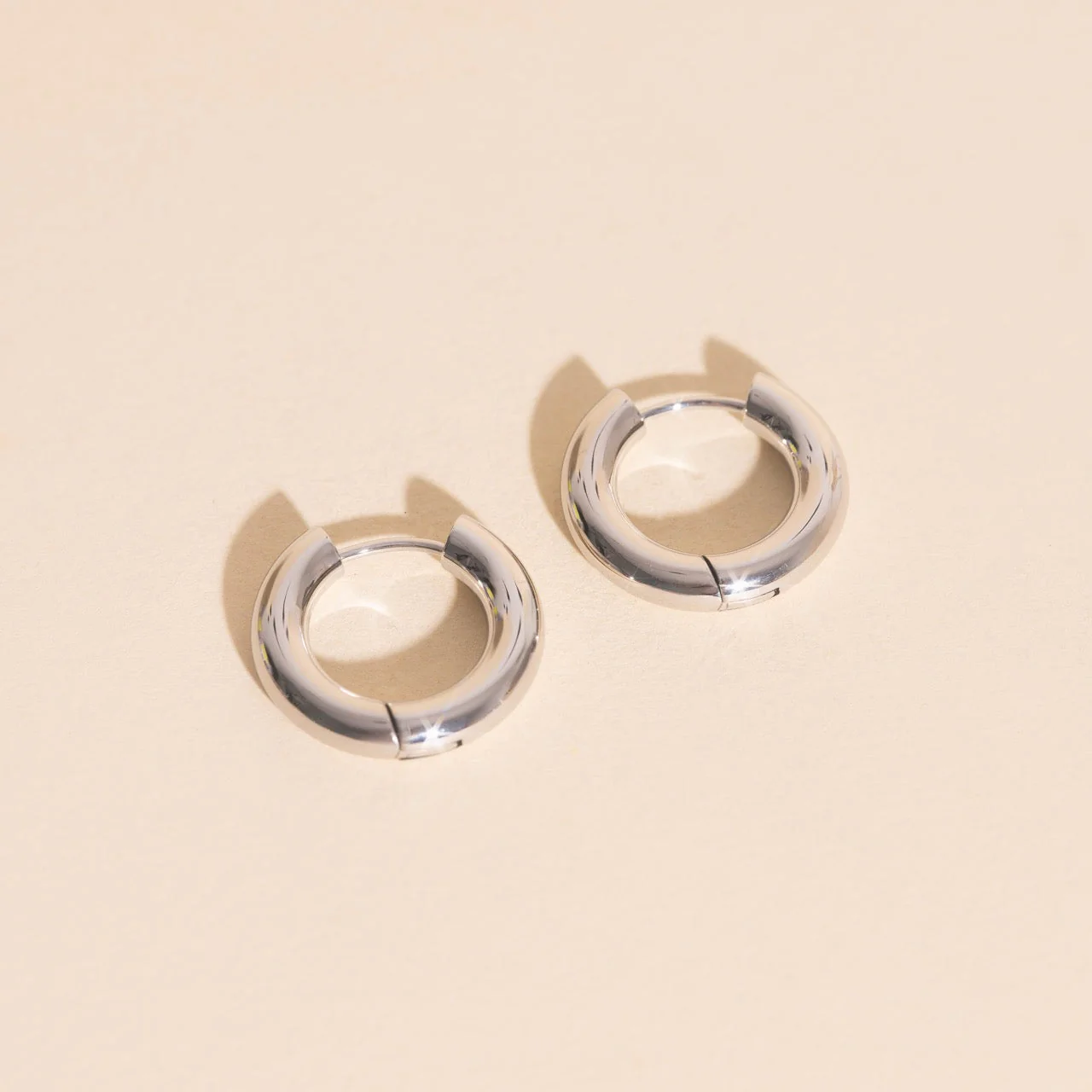 Titanium Chunky Rounded Huggie Hoop Earrings - Image 17