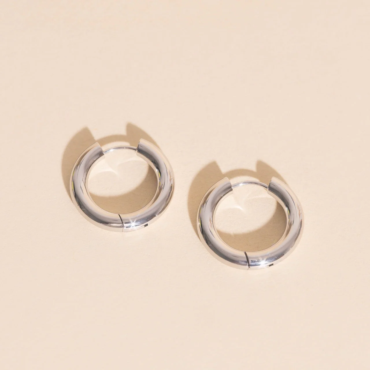 Titanium Chunky Rounded Huggie Hoop Earrings - Image 24