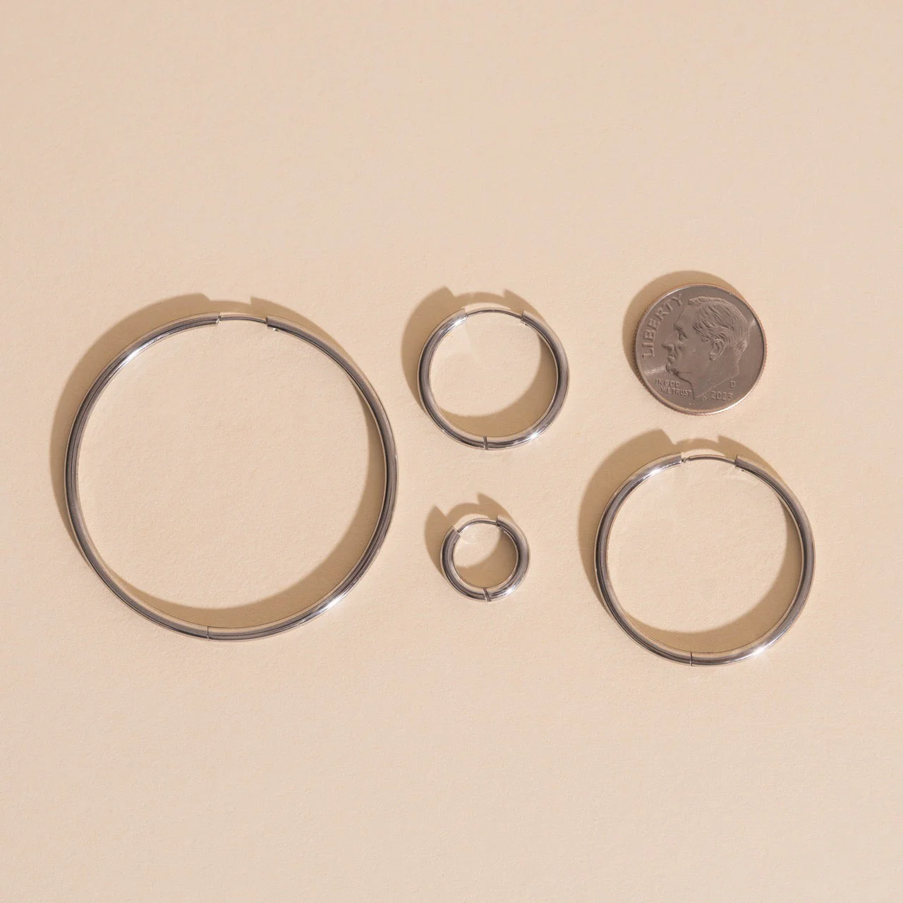Titanium Circle Rounded Huggie Hoop Earrings - Image 21