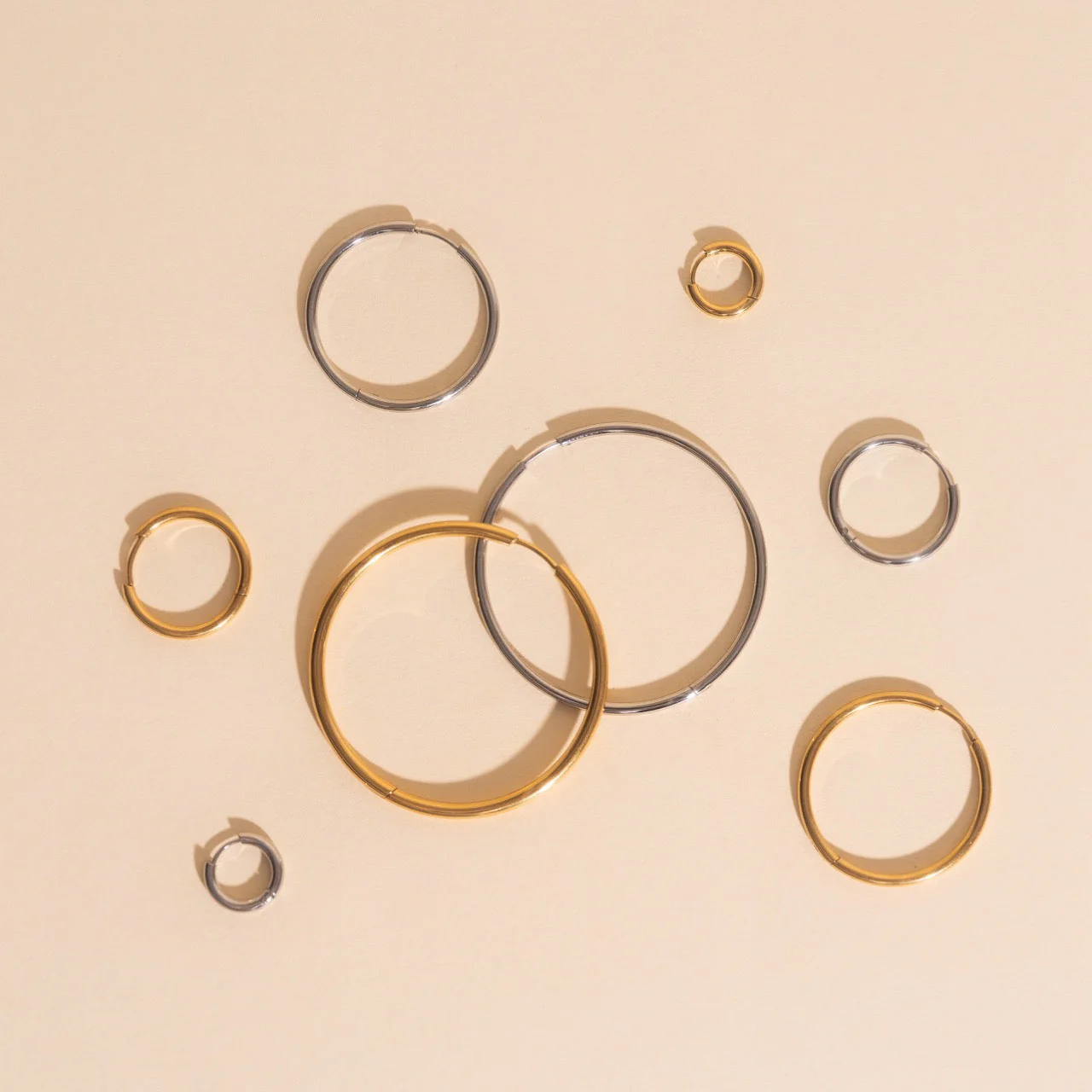Titanium Circle Rounded Huggie Hoop Earrings - Image 3