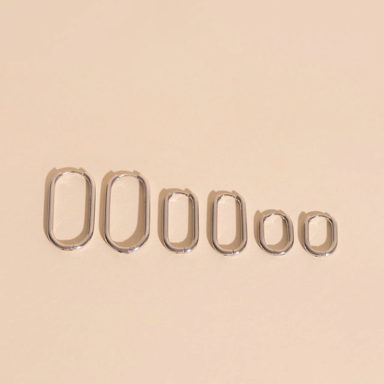 Titanium Rectangle Rounded Huggie Hoop Earrings - Image 12