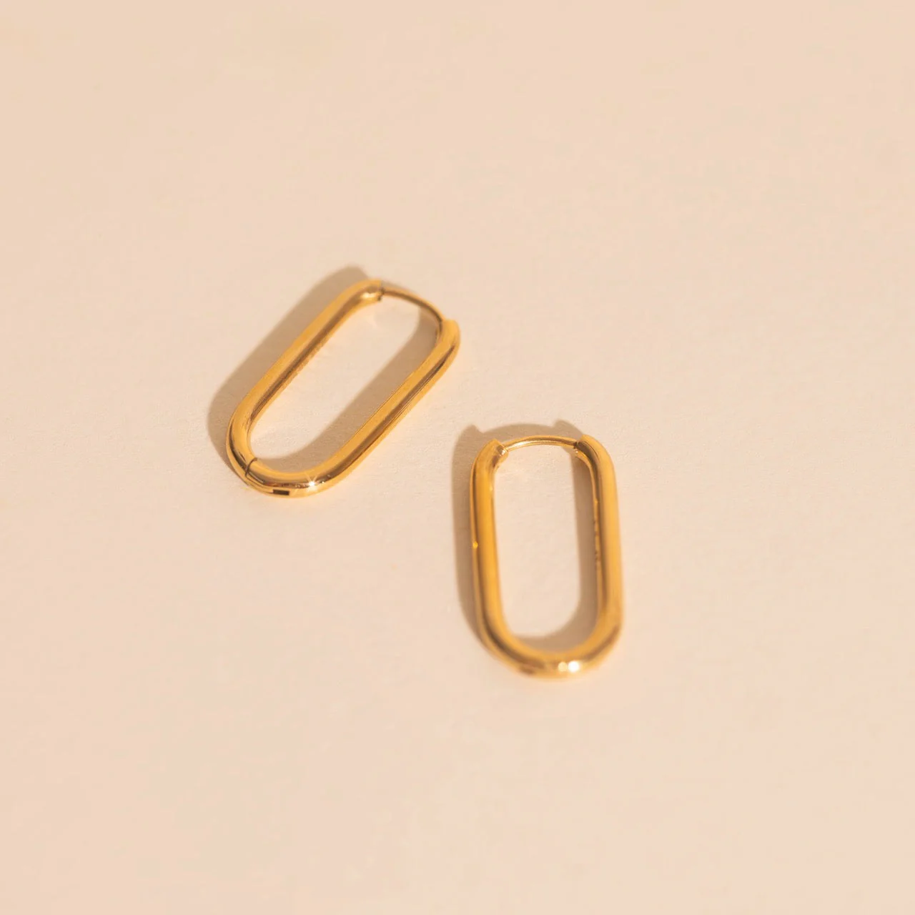 Titanium Rectangle Rounded Huggie Hoop Earrings - Image 7