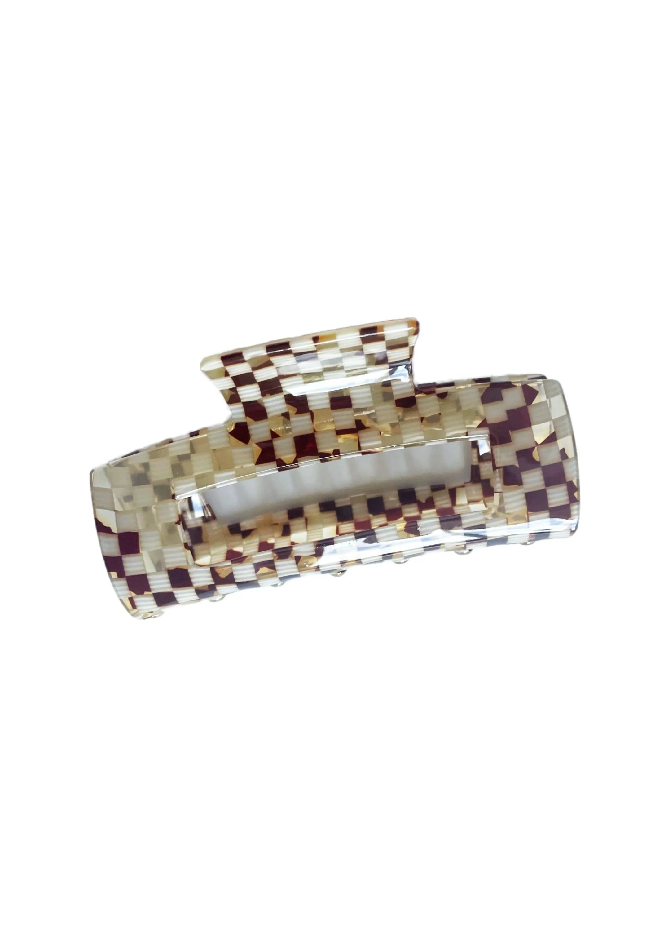 Tortoise Checkered Claw Hair Clip