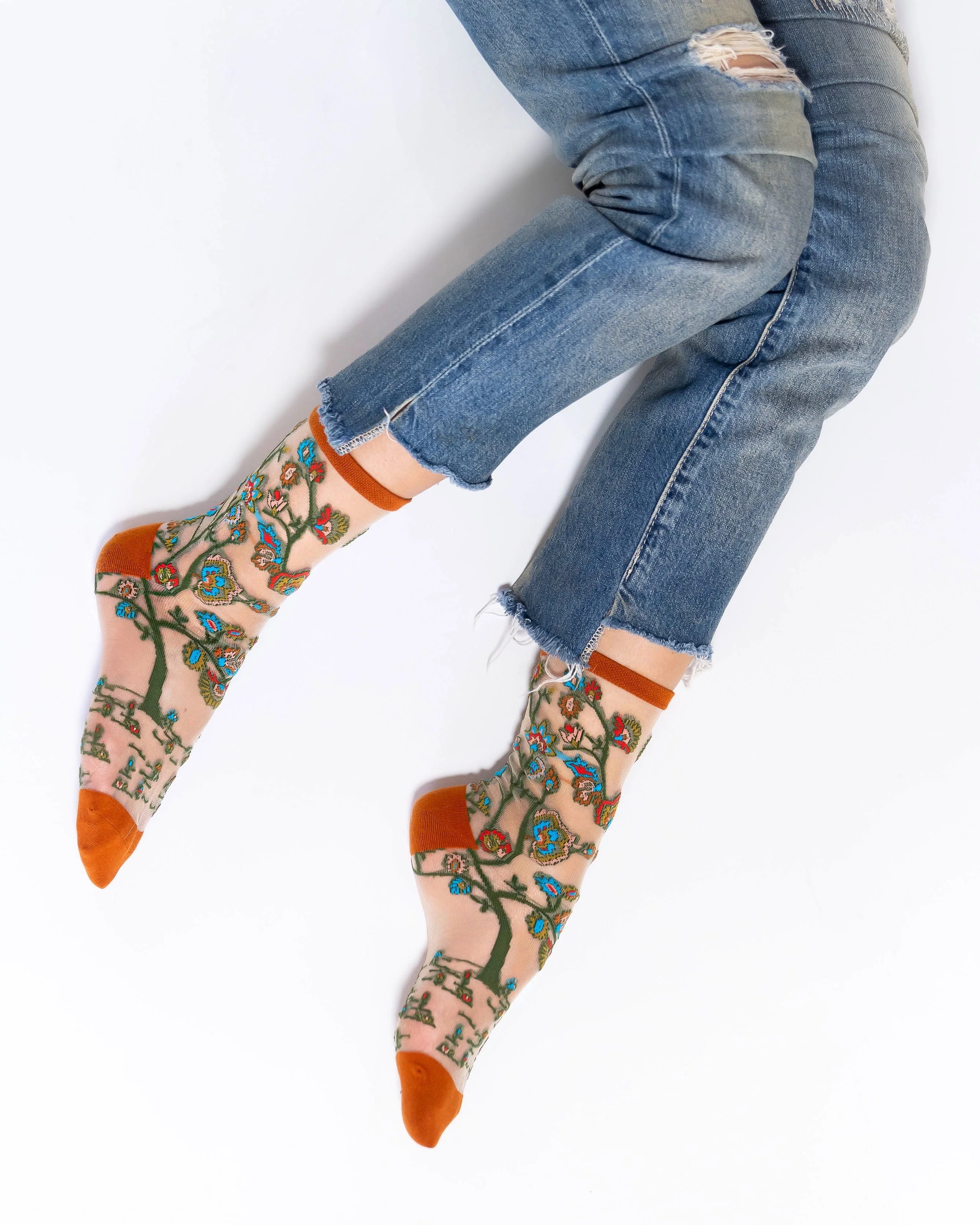 Tree of Life Sheer Crew Sock - Image 6