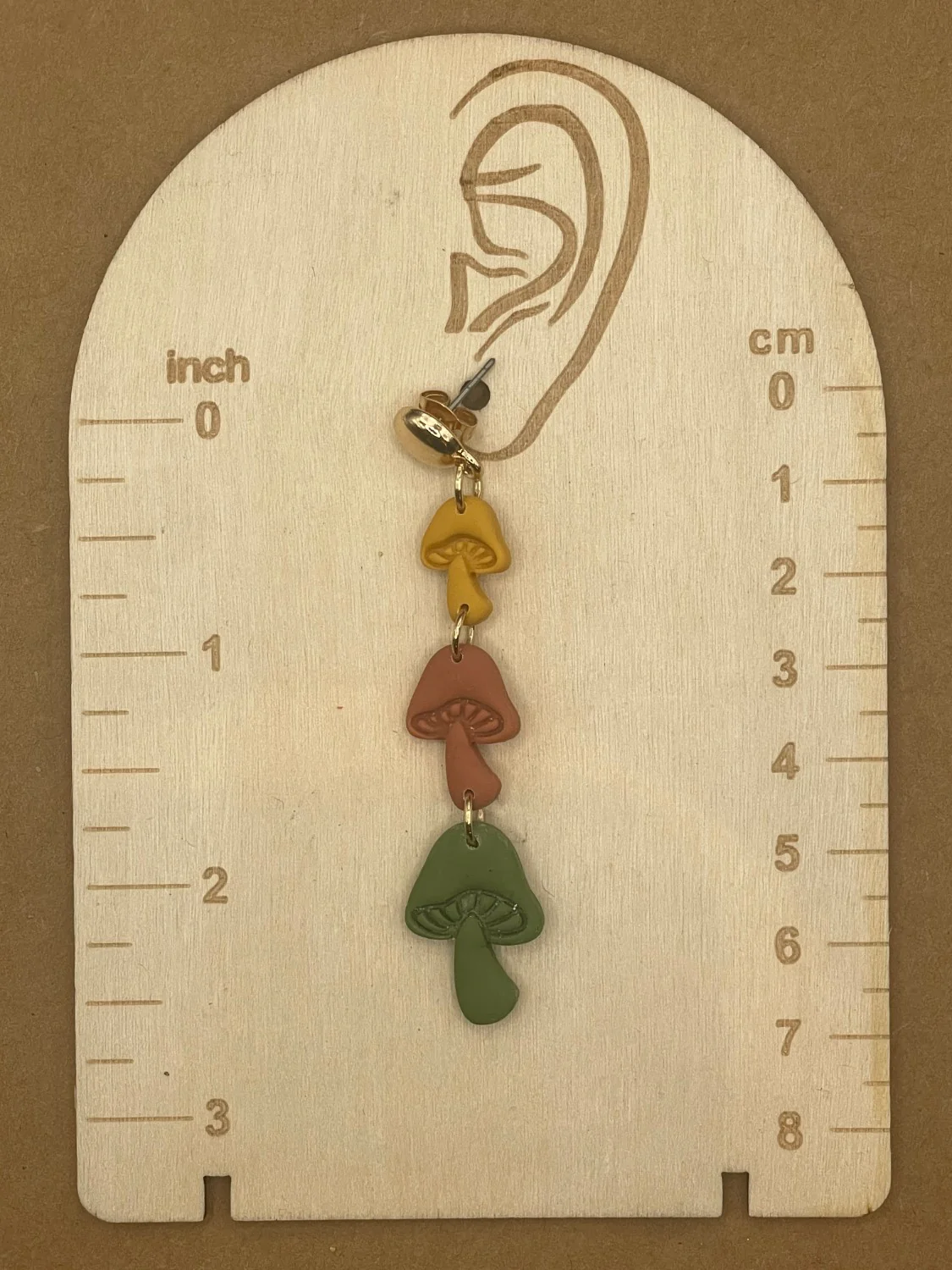 Triple Mushroom Dangle Earrings - Image 2